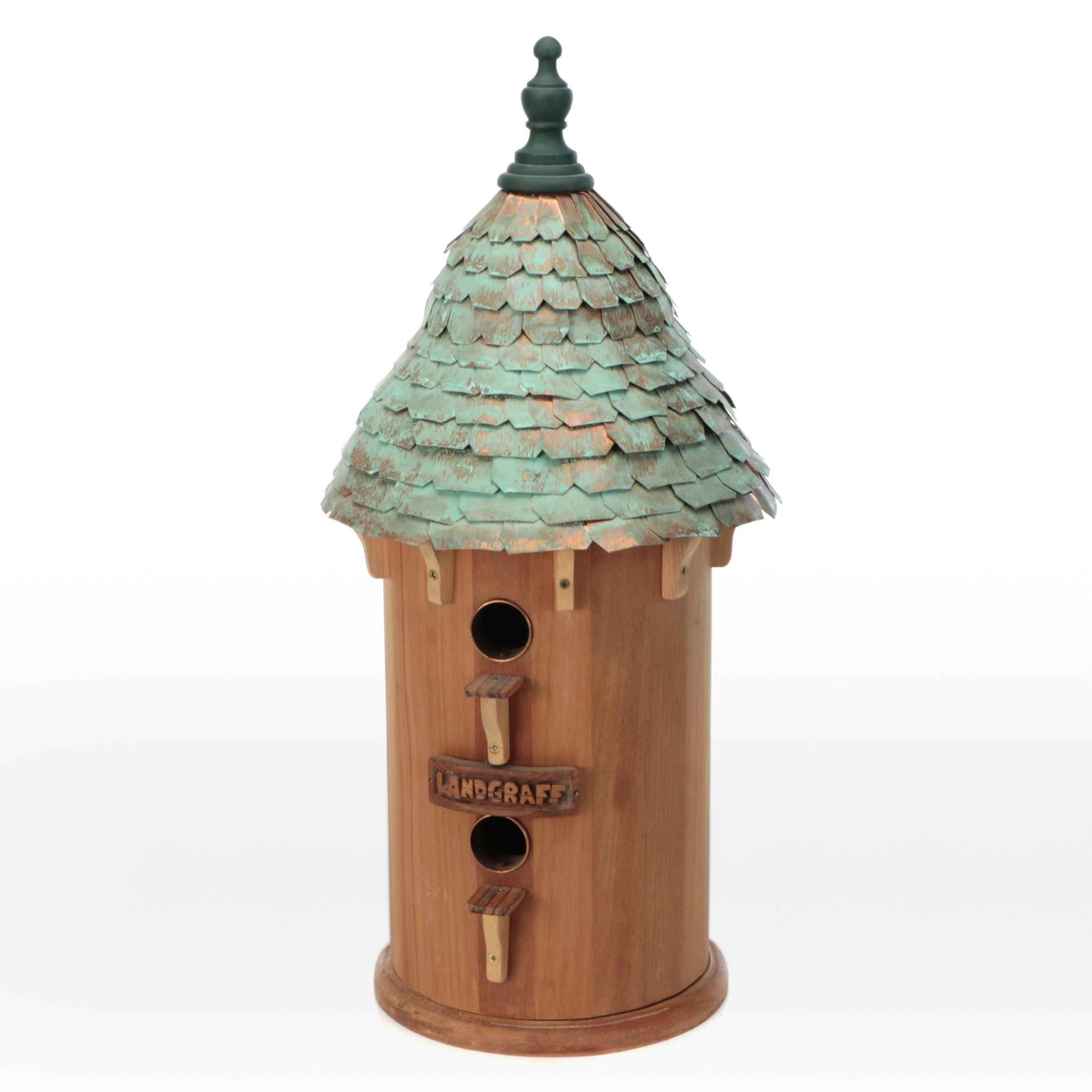 Handmade Wood and Copper Birdhouse