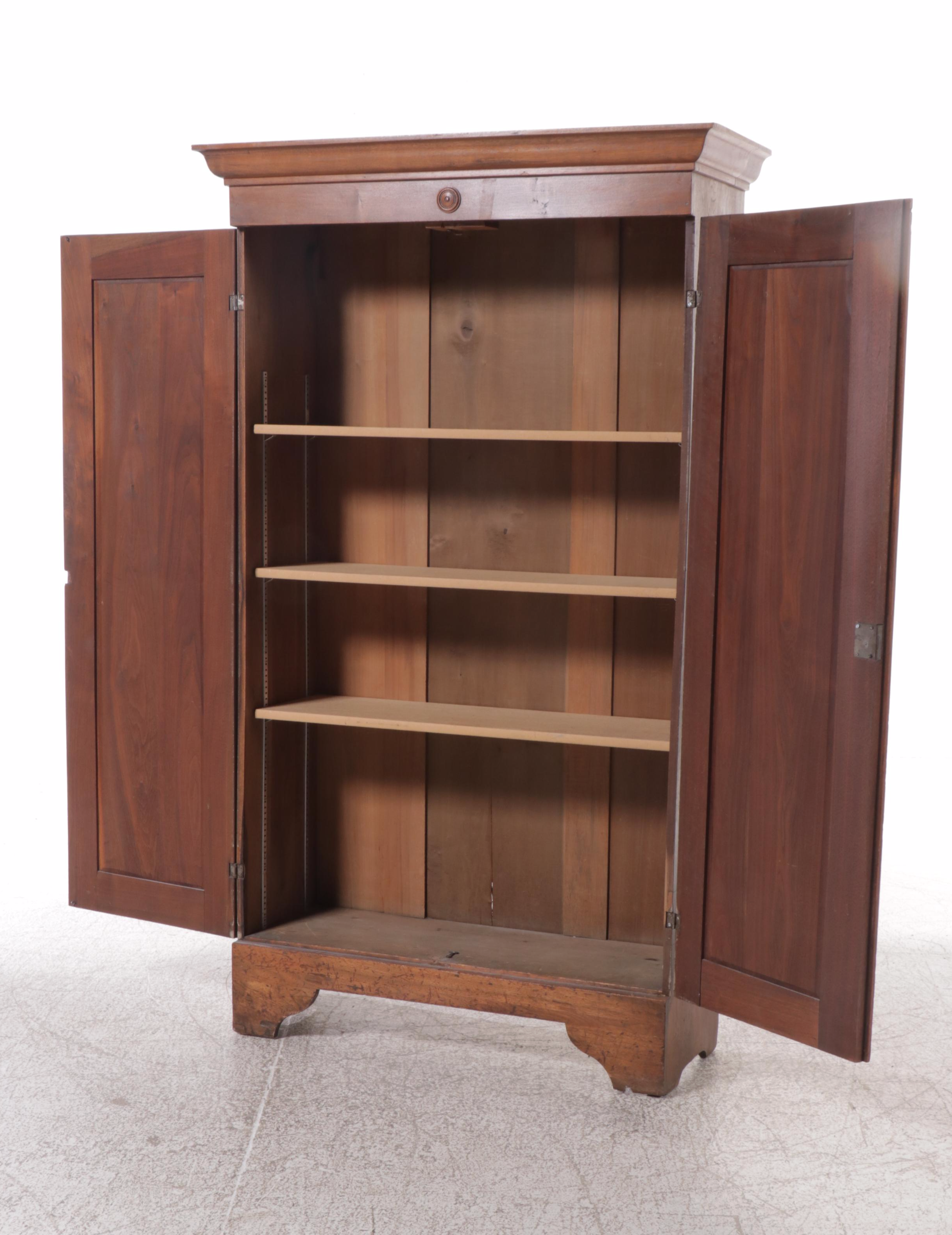 Late Federal Style Walnut Wardrobe, Late 19th to Early 20th Century