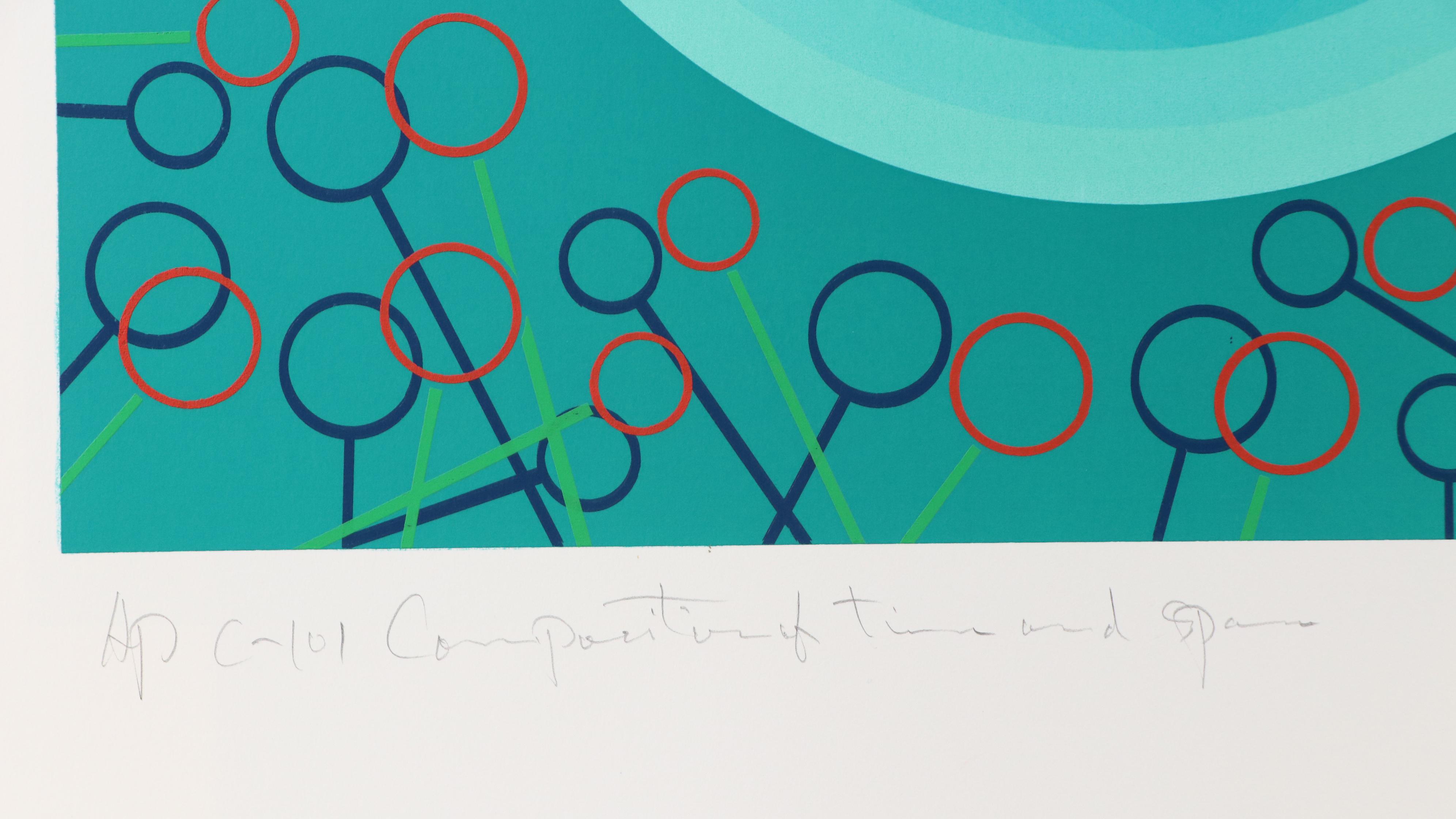 Nobuteru Shimotakahara Op Art Serigraph "Composition of Time and Space"