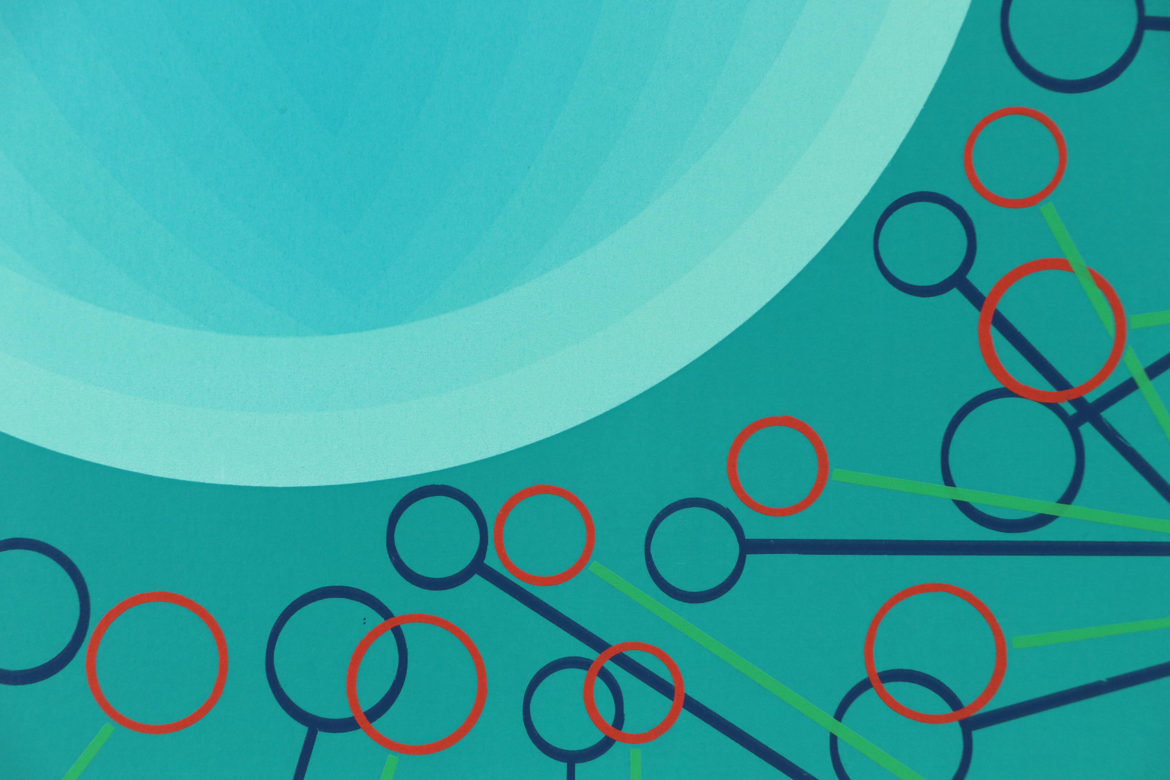 Nobuteru Shimotakahara Op Art Serigraph "Composition of Time and Space"