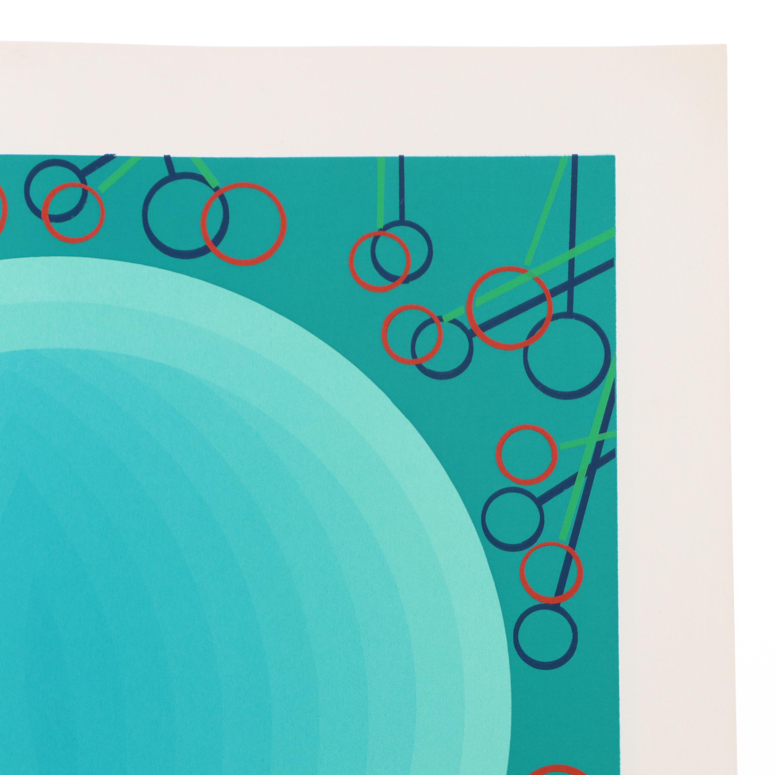 Nobuteru Shimotakahara Op Art Serigraph "Composition of Time and Space"