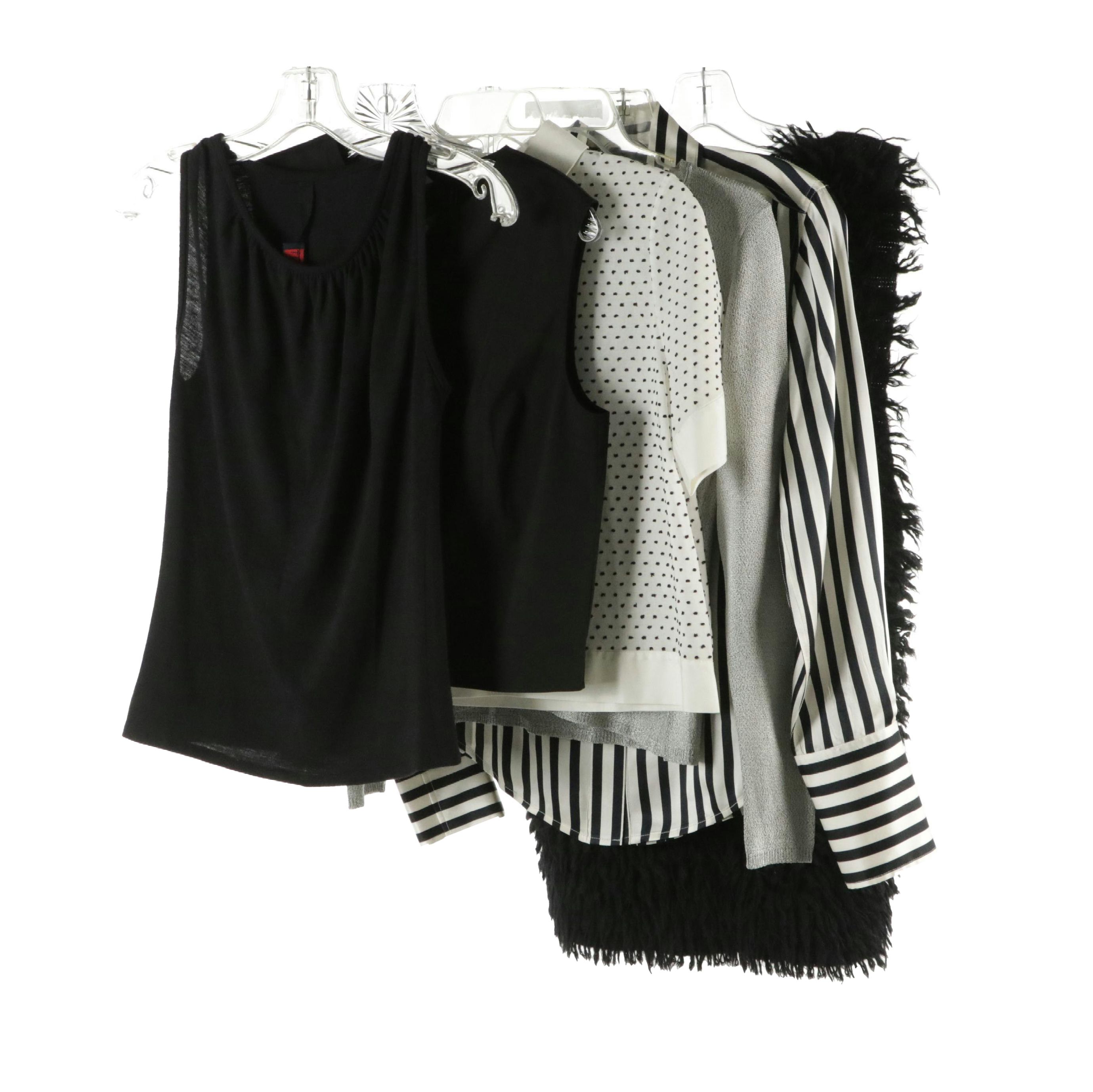 A Détacher Alpaca Fur V-Neck Sweater Vest, Jones New York Silk & Other Blouses