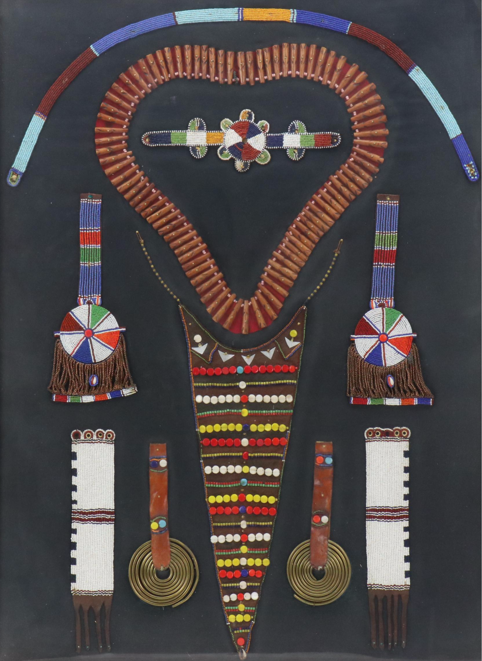 East Africa Maasai Warrior Traditional Beadwork Collar, Plastron, Earrings, More