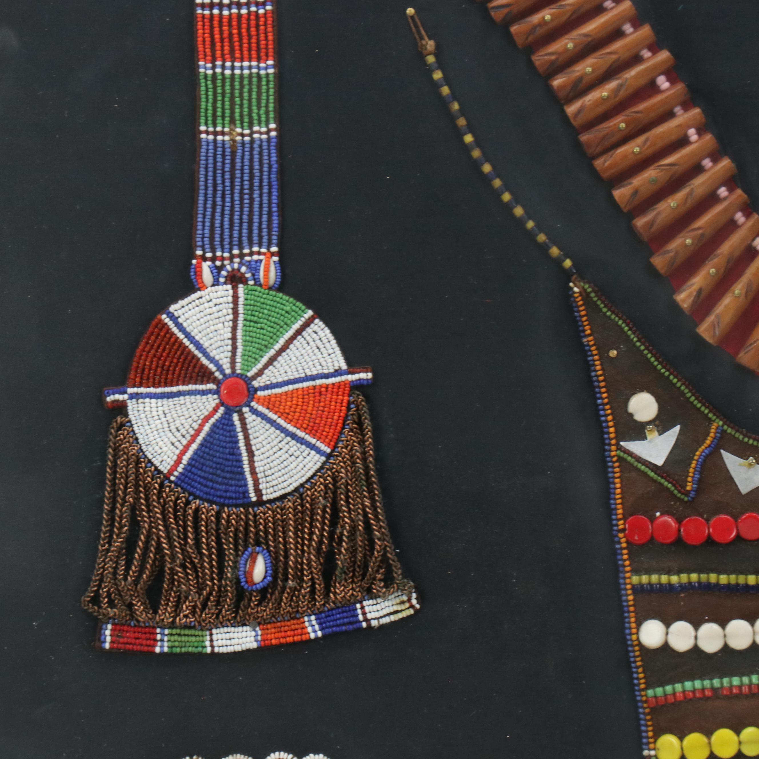 East Africa Maasai Warrior Traditional Beadwork Collar, Plastron, Earrings, More