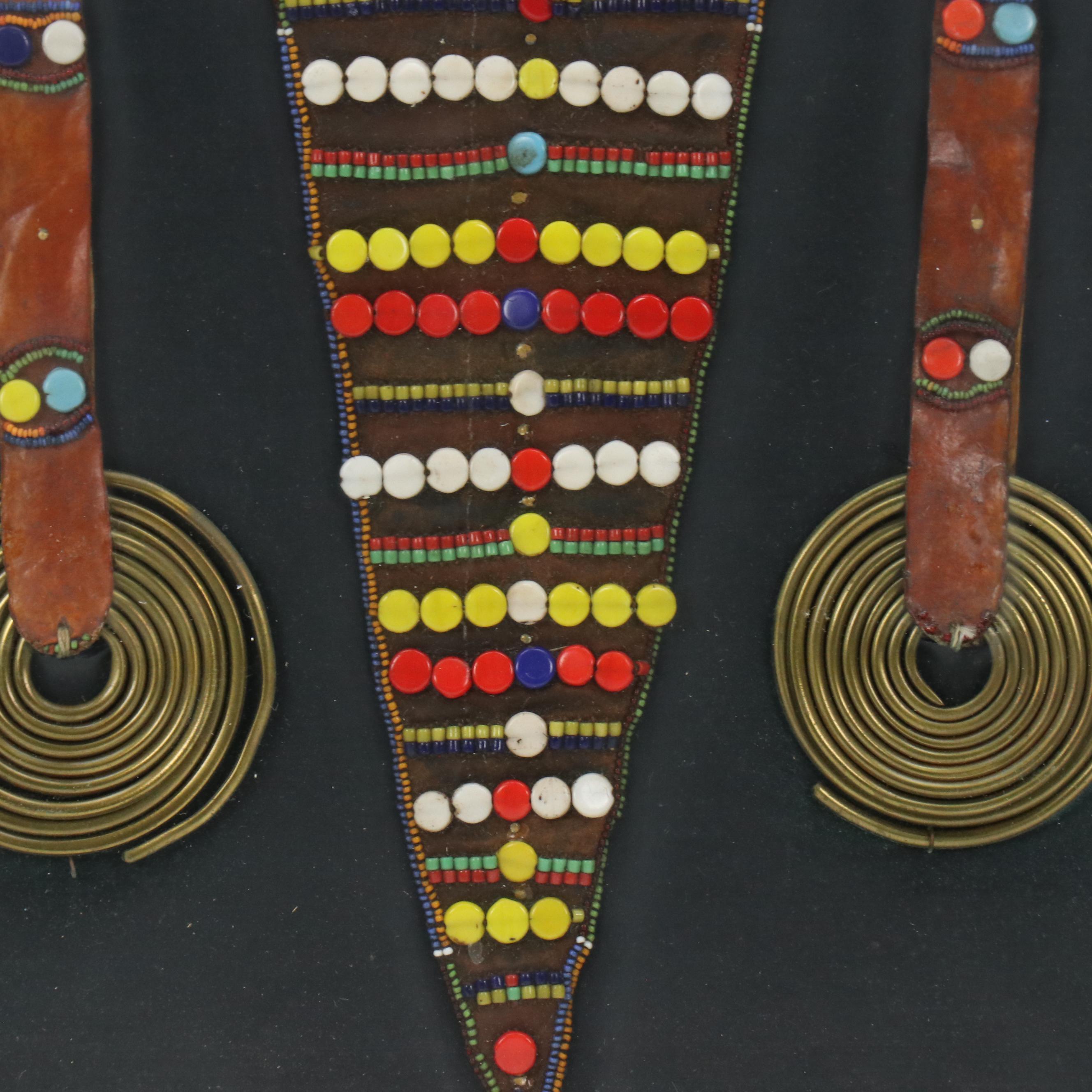 East Africa Maasai Warrior Traditional Beadwork Collar, Plastron, Earrings, More