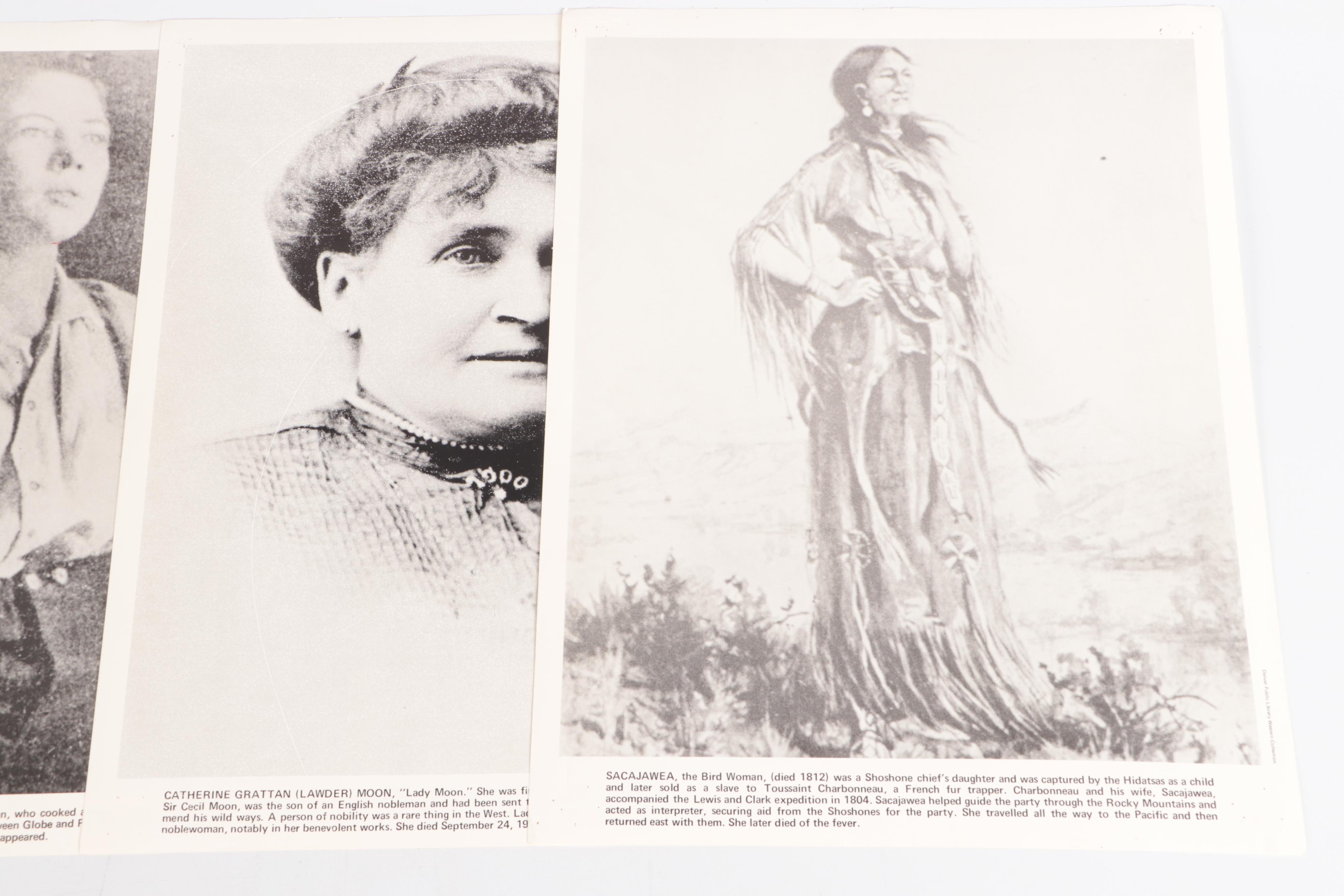 Reproduction Halftone Prints Featuring Annie Oakley and Sacajawea