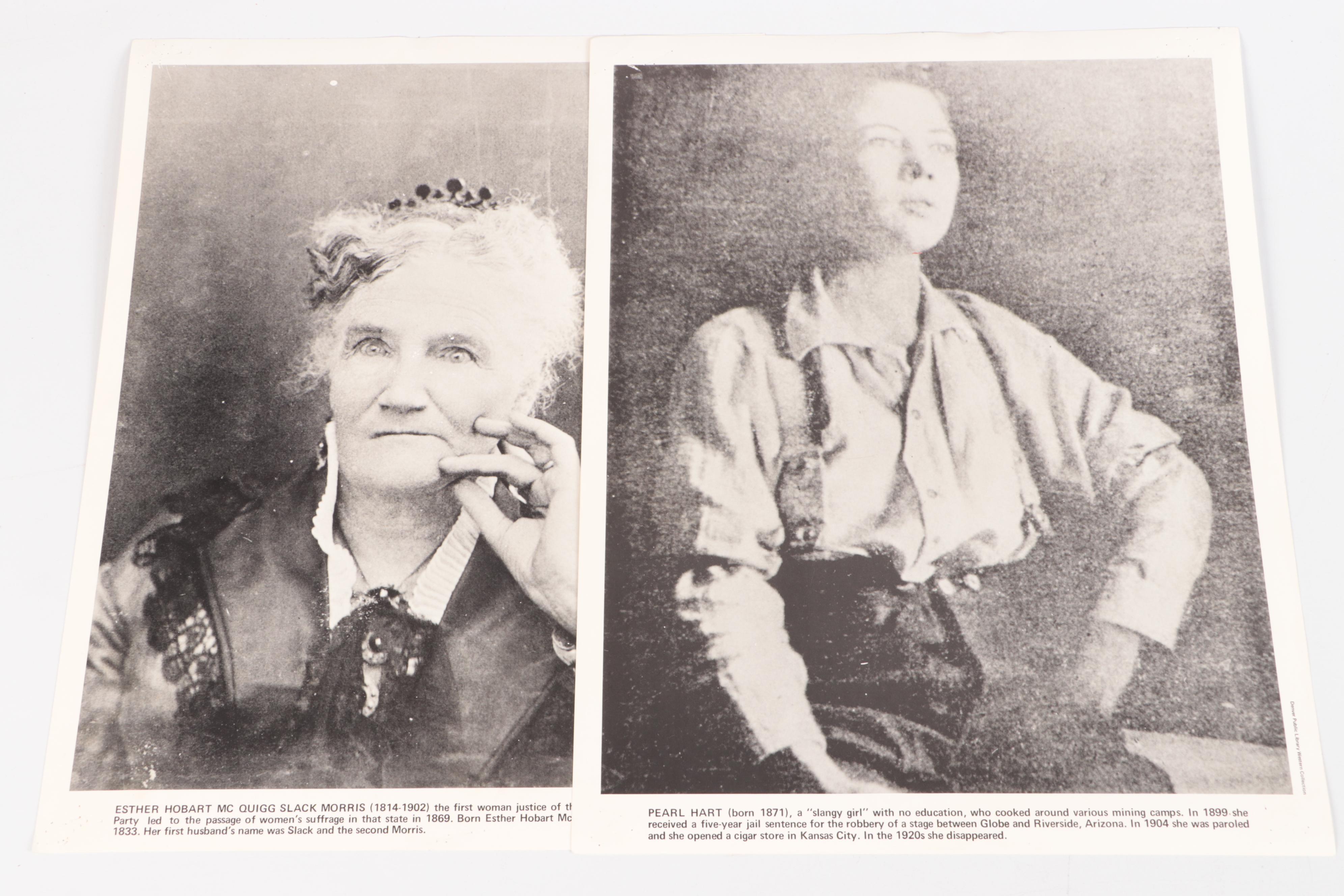 Reproduction Halftone Prints Featuring Annie Oakley and Sacajawea