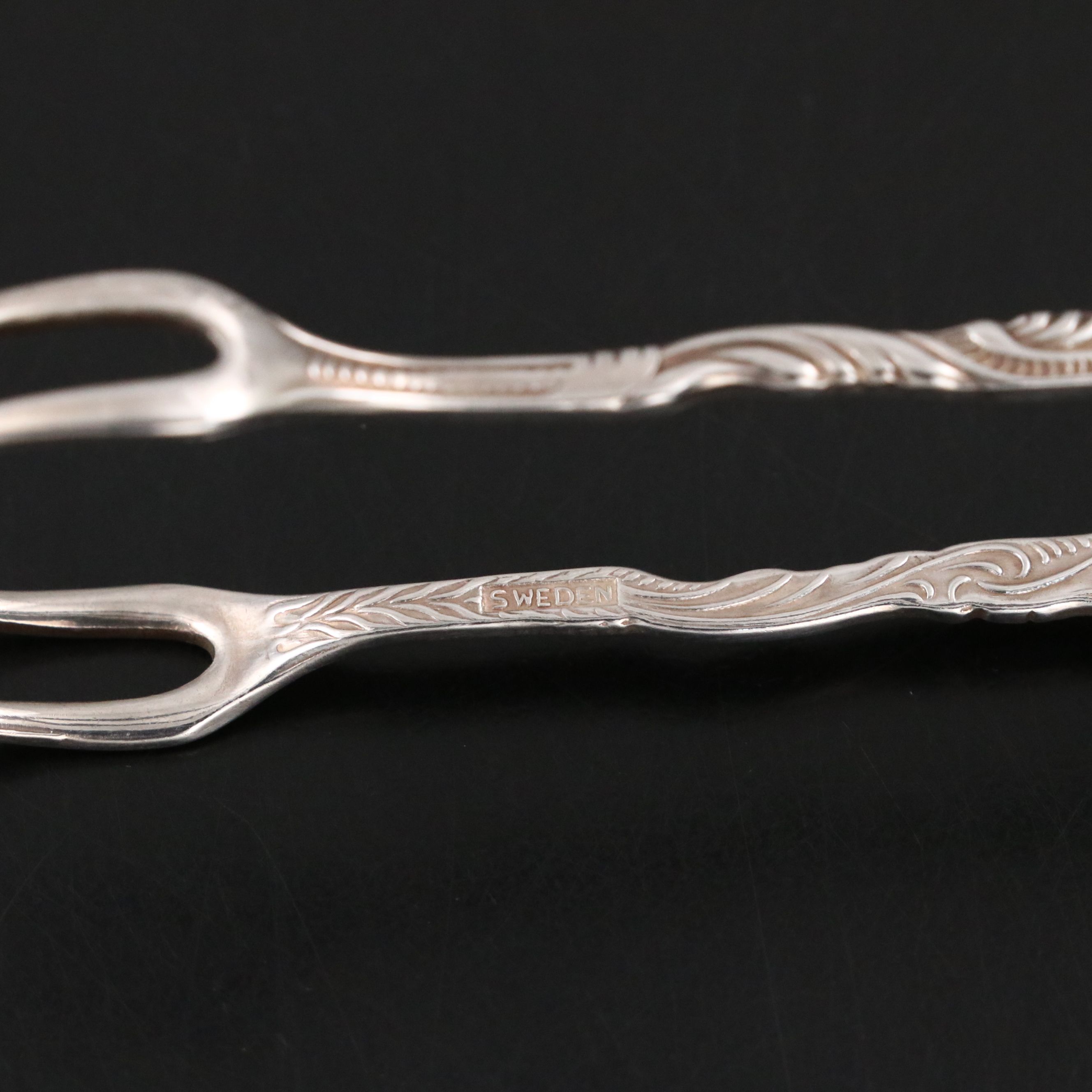 Vintage S. Kirk & Son Repoussé Sterling Berry Spoon w/ Sterling Rattle and Tongs