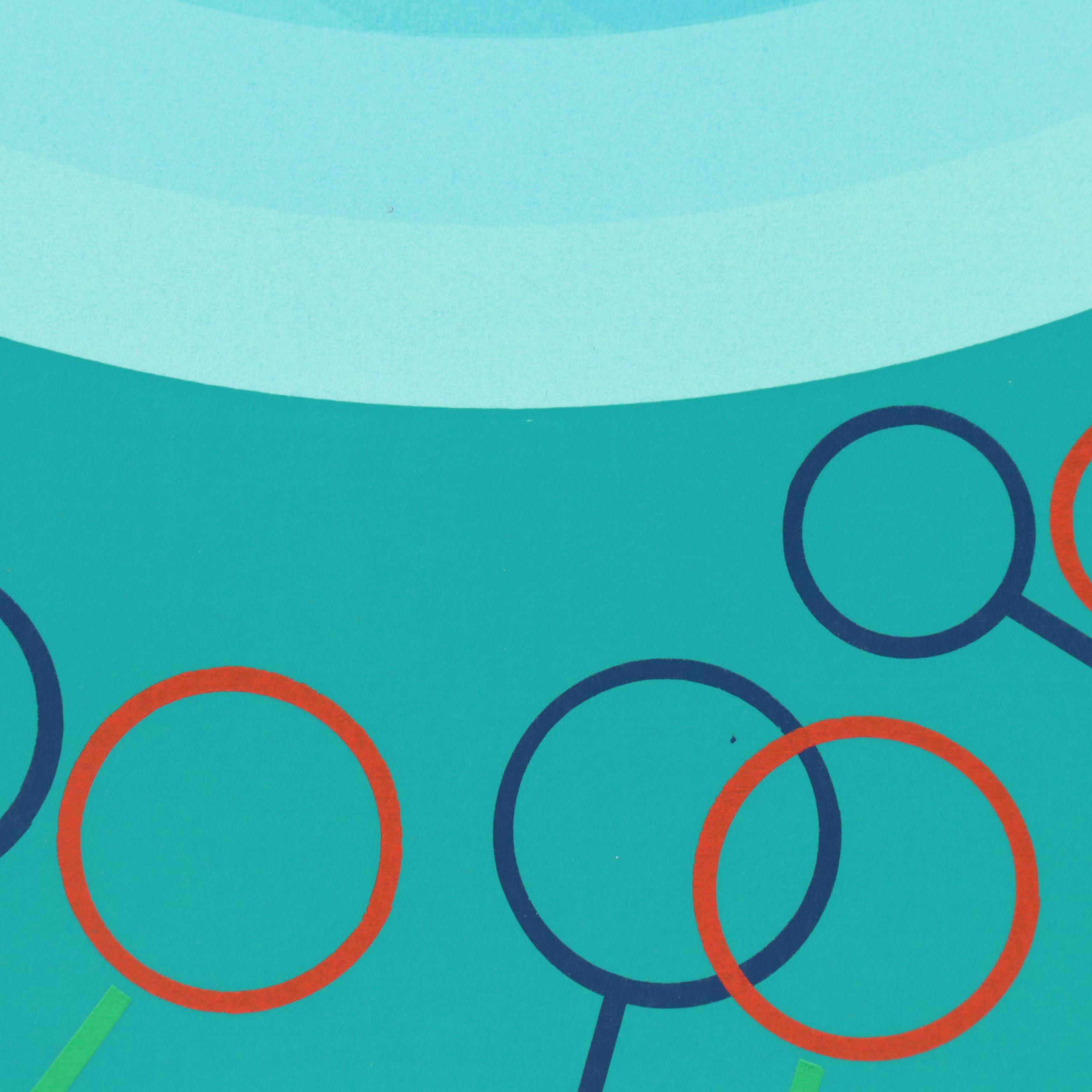 Nobuteru Shimotakahara Op Art Serigraph "Composition of Time and Space"