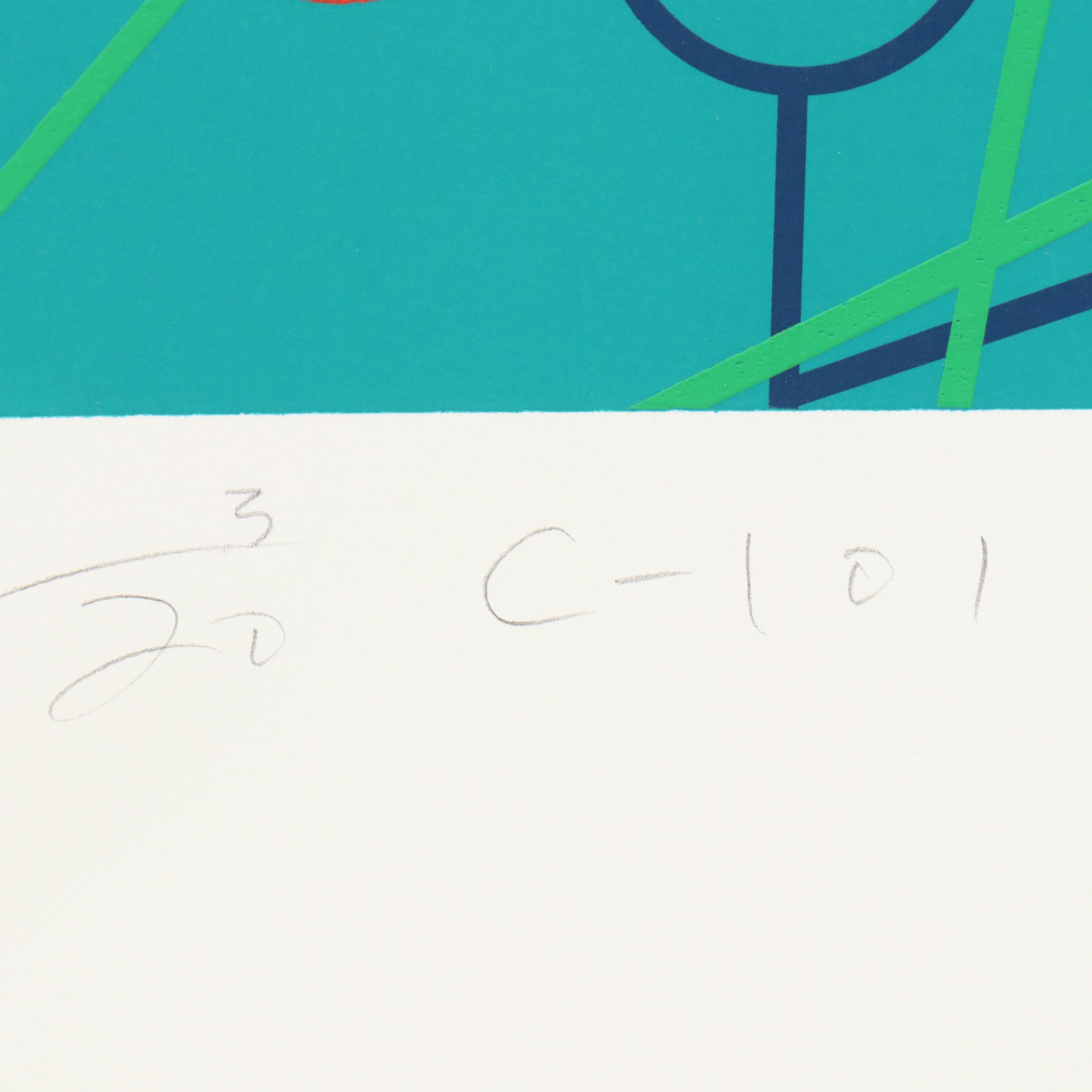 Nobuteru Shimotakahara Op Art Serigraph "Composition of Time and Space"