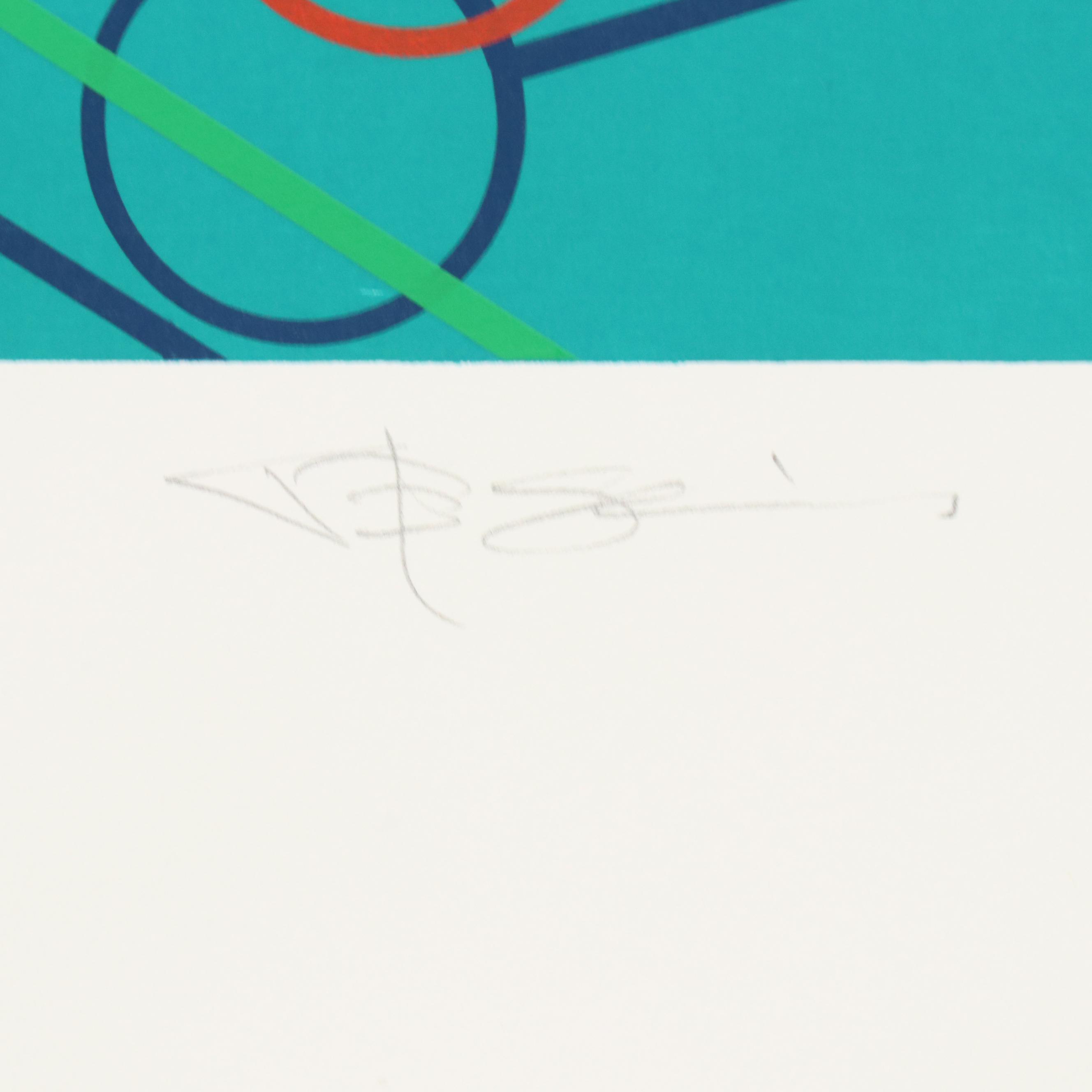 Nobuteru Shimotakahara Op Art Serigraph "Composition of Time and Space"