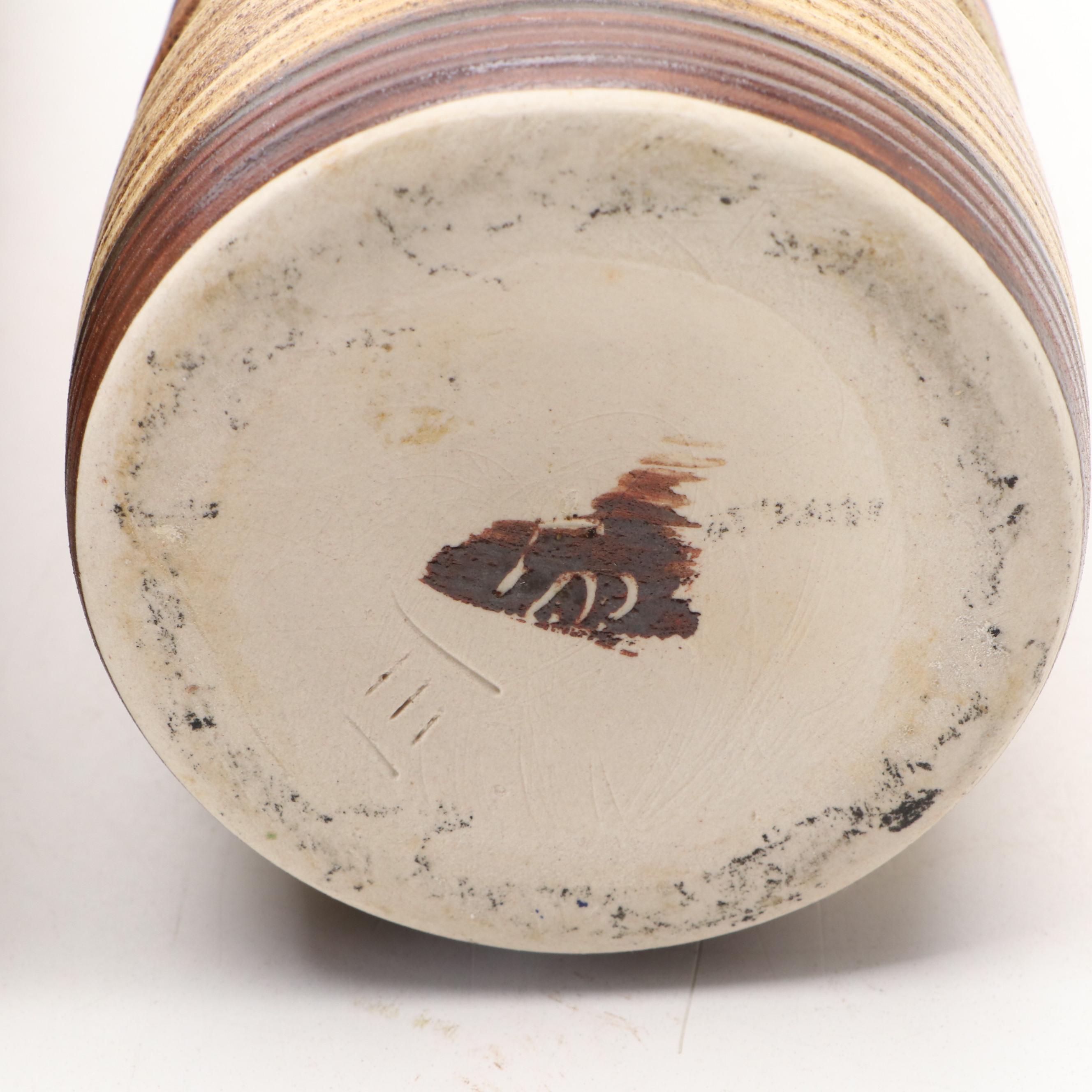 Mid Century Modern Style Ceramic Vases with Lacquered Box