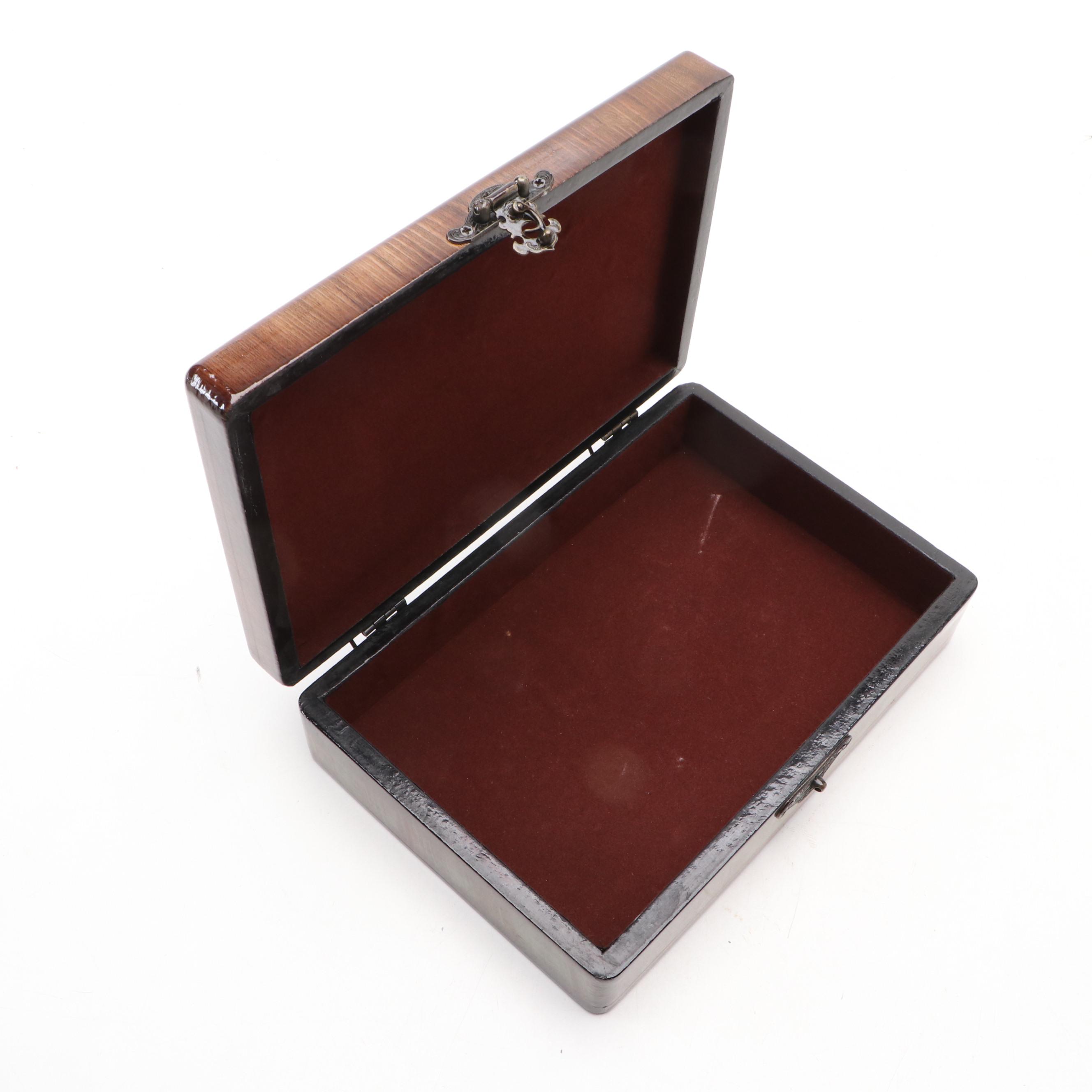 Mid Century Modern Style Ceramic Vases with Lacquered Box