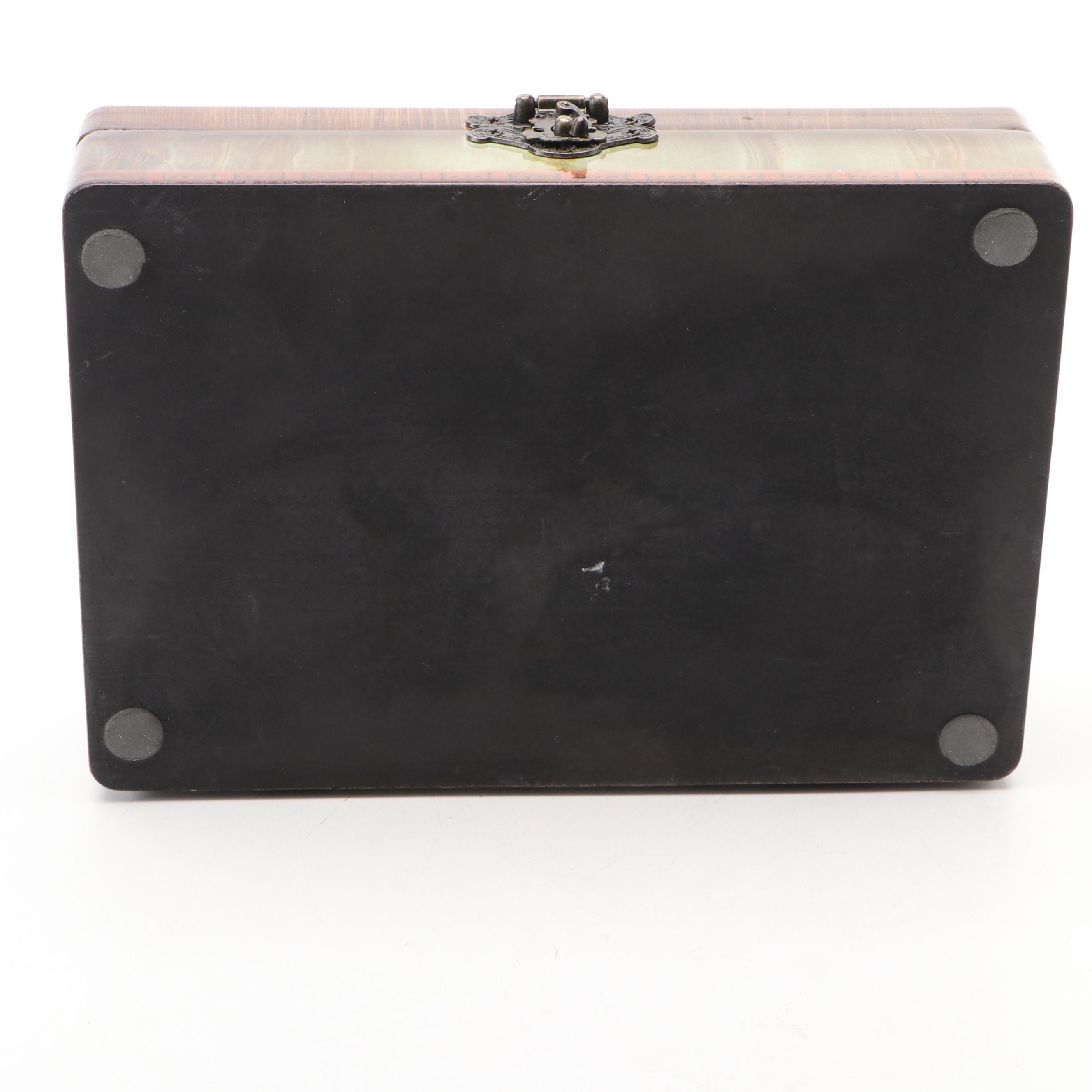 Mid Century Modern Style Ceramic Vases with Lacquered Box