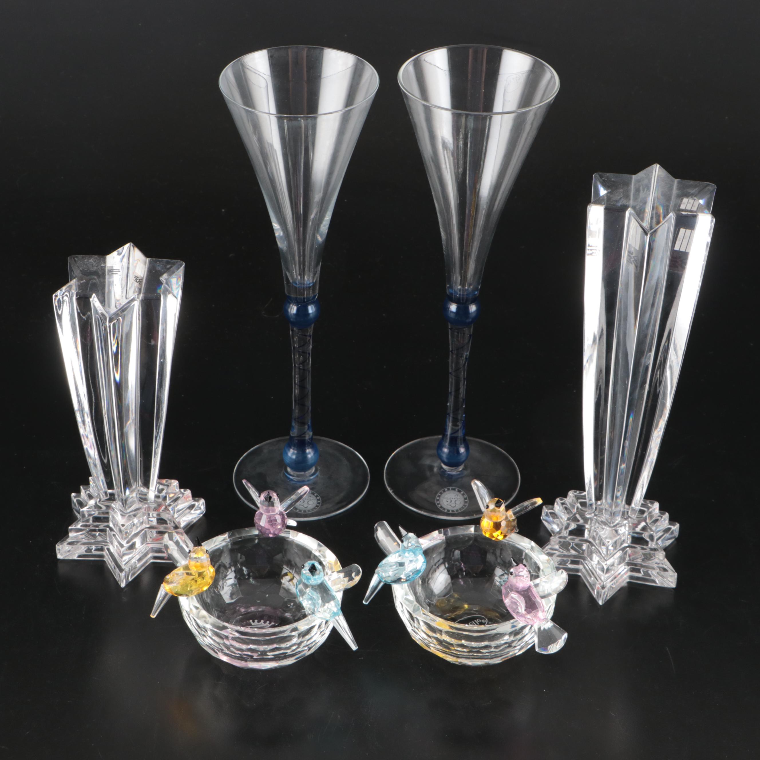 WMF Crystal Star Pedestals with Other Bowls and Champagne Flutes