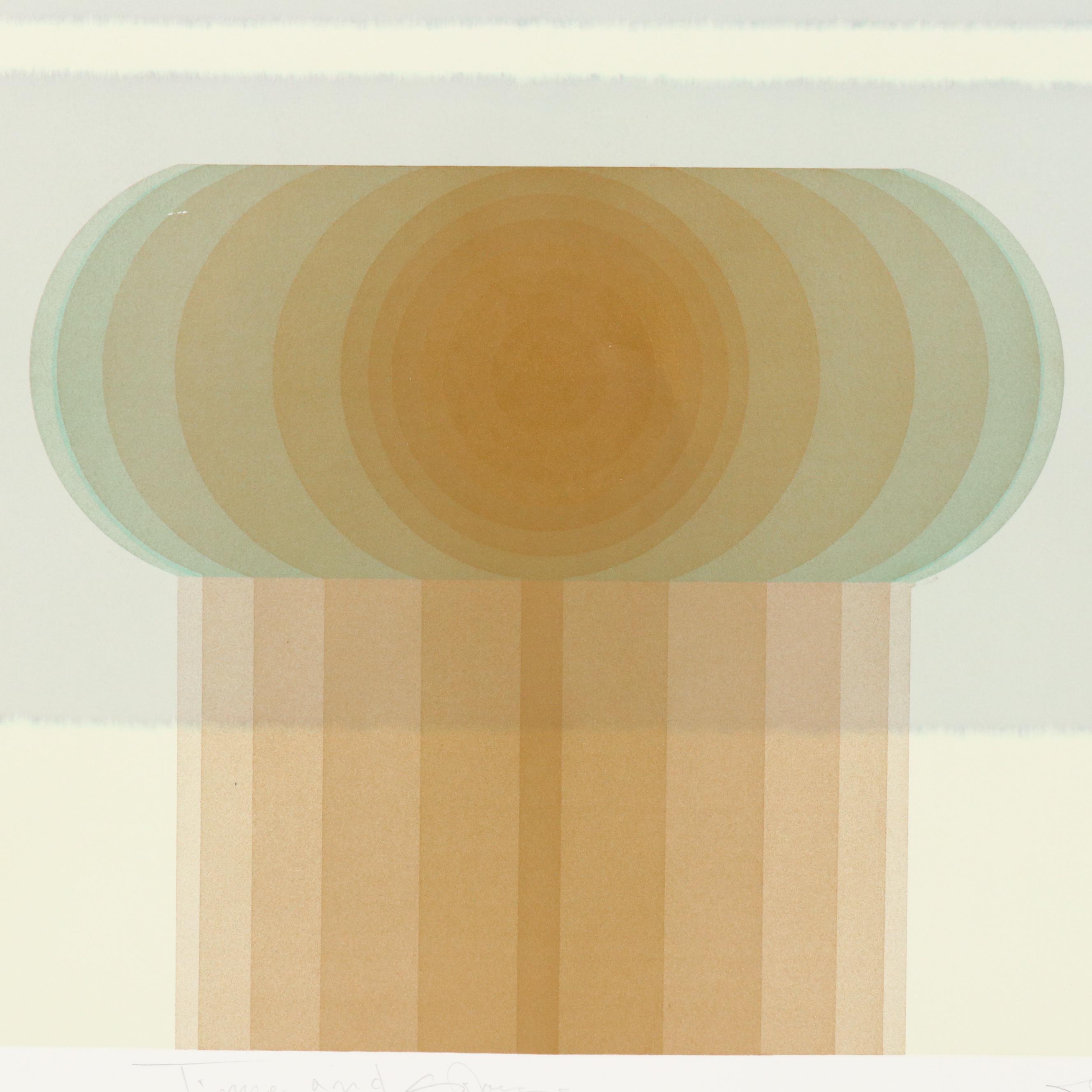 Nobuteru Shimotakahara Op Art Serigraph "Time and Space," Late 20th Century