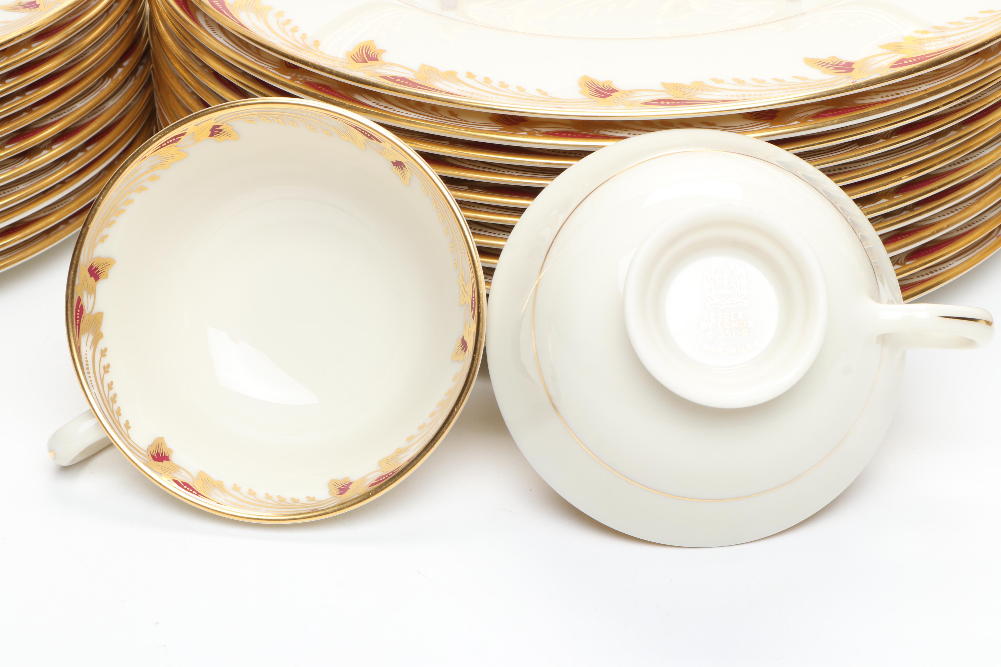 Lenox "Essex Maroon" Porcelain Dinnerware, 1938–1978