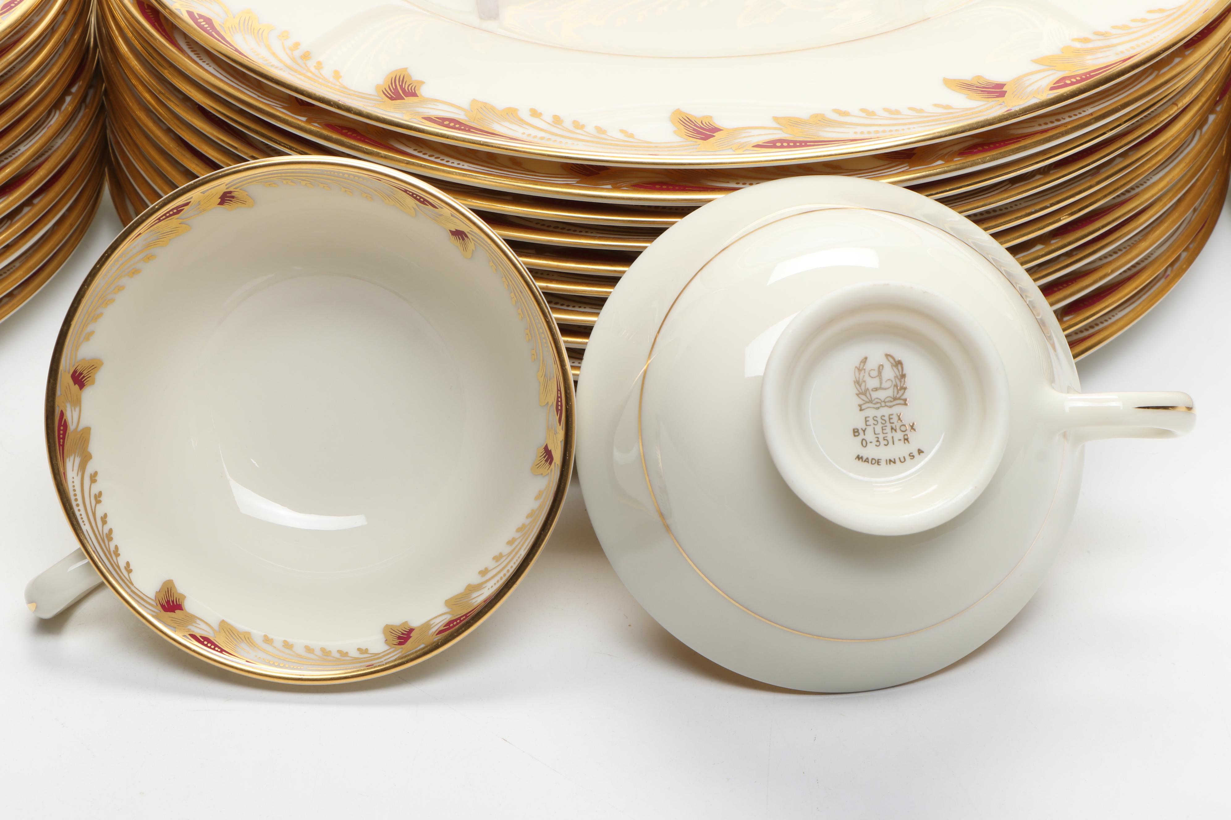 Lenox "Essex Maroon" Porcelain Dinnerware, 1938–1978