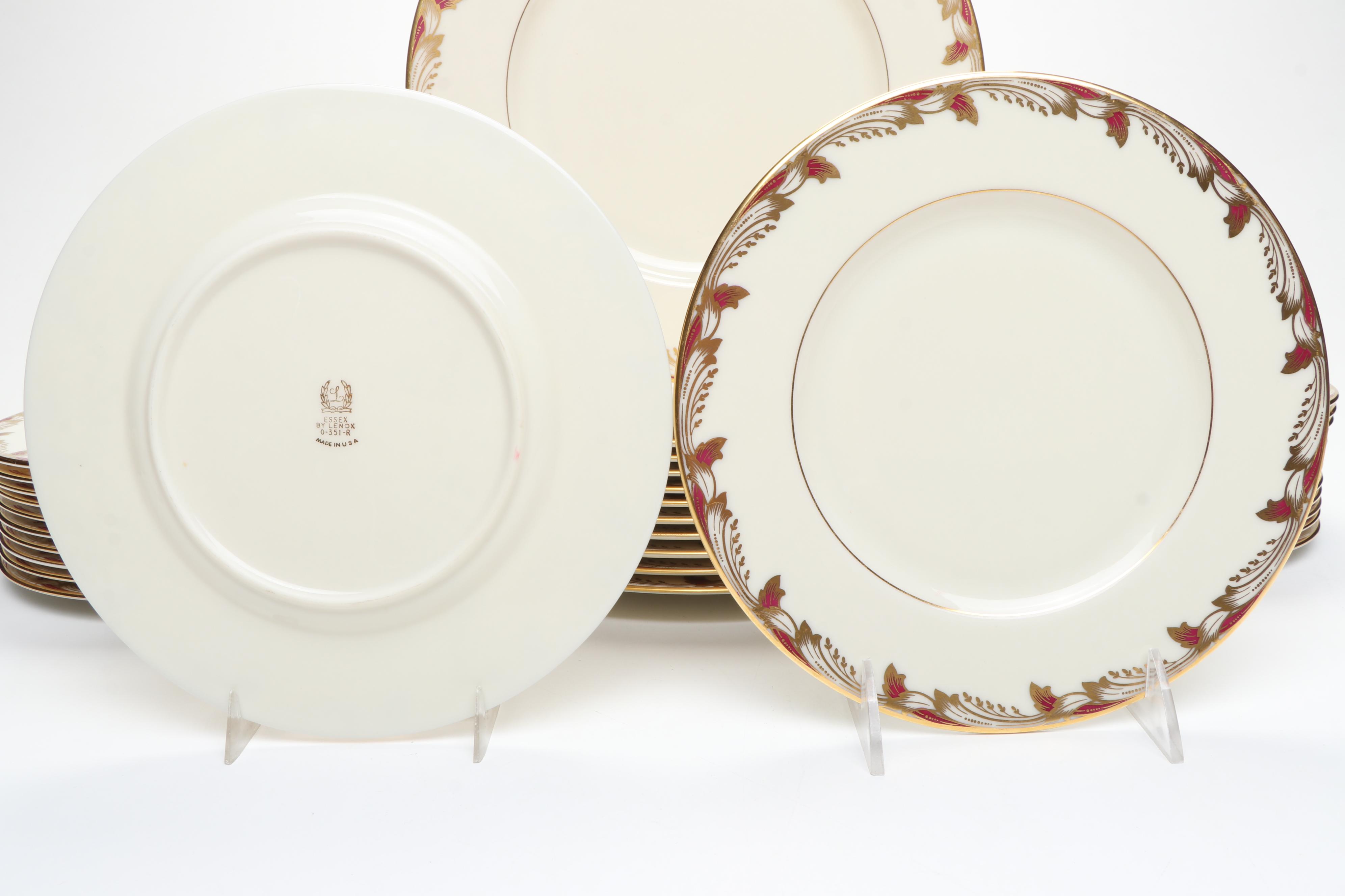 Lenox "Essex Maroon" Porcelain Dinnerware, 1938–1978