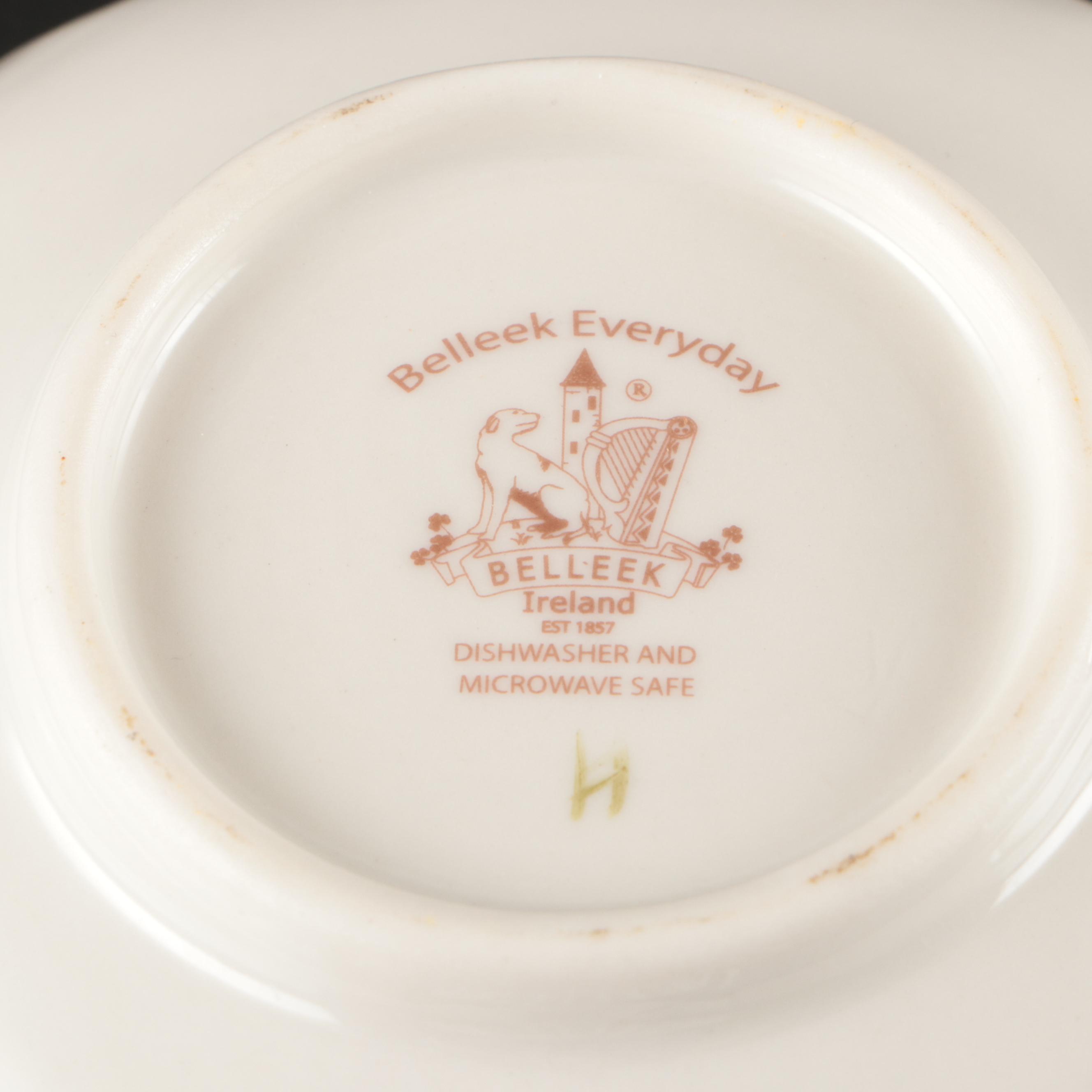 Belleek Ireland Porcelain Mugs and Cups with Other Table Accessories