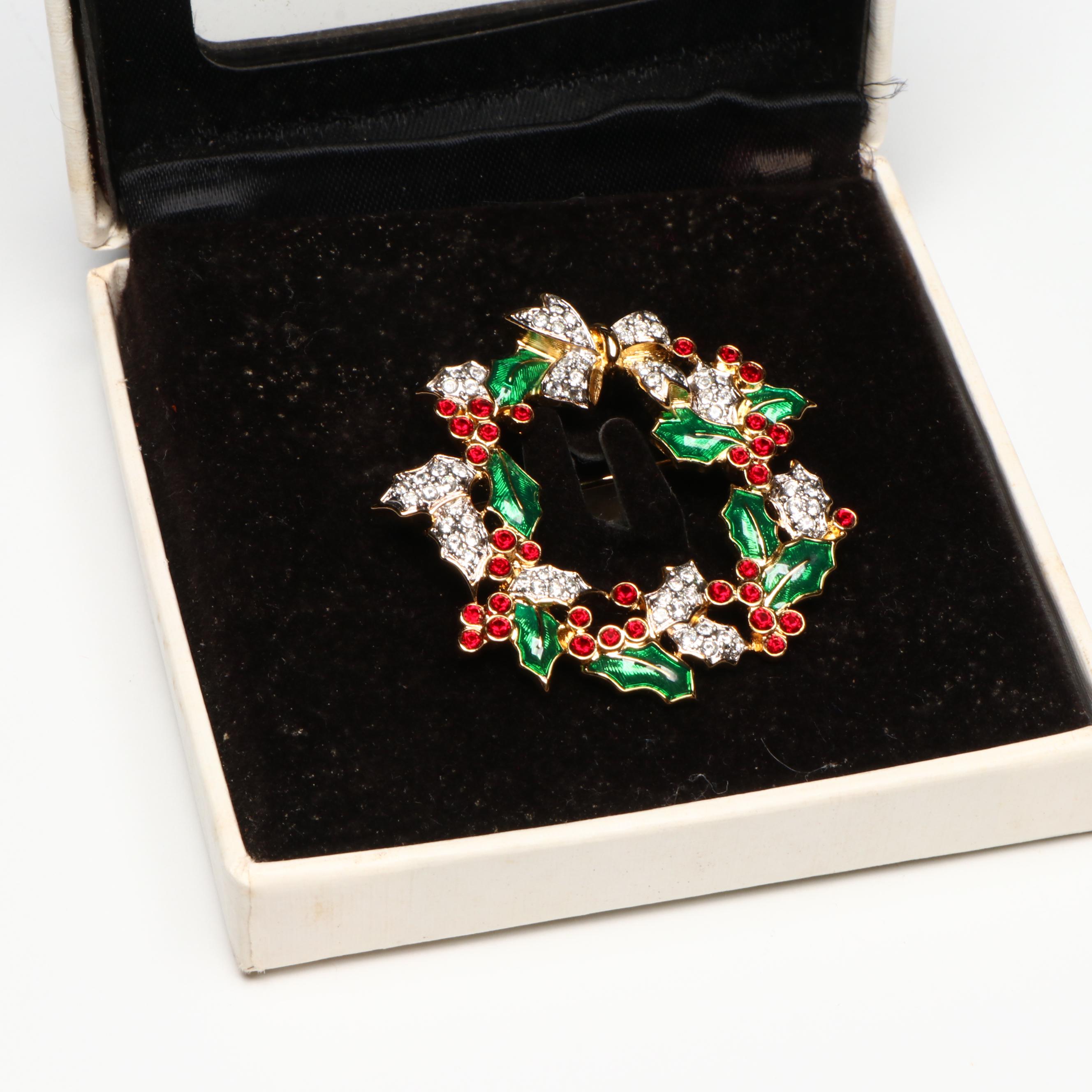 Swarovski Crystal Figurines and Pin with Murano Glass Birds