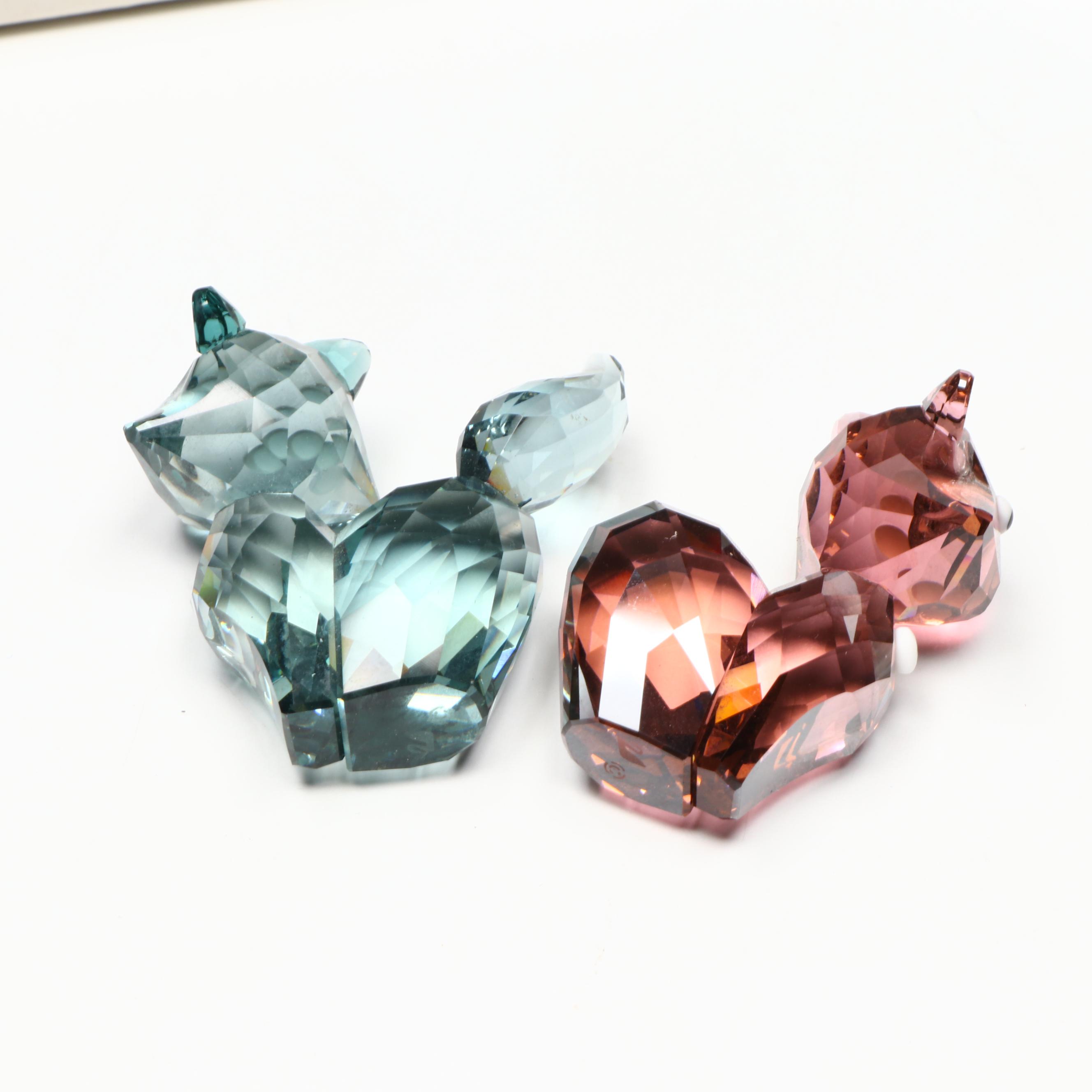 Swarovski Crystal Figurines and Pin with Murano Glass Birds