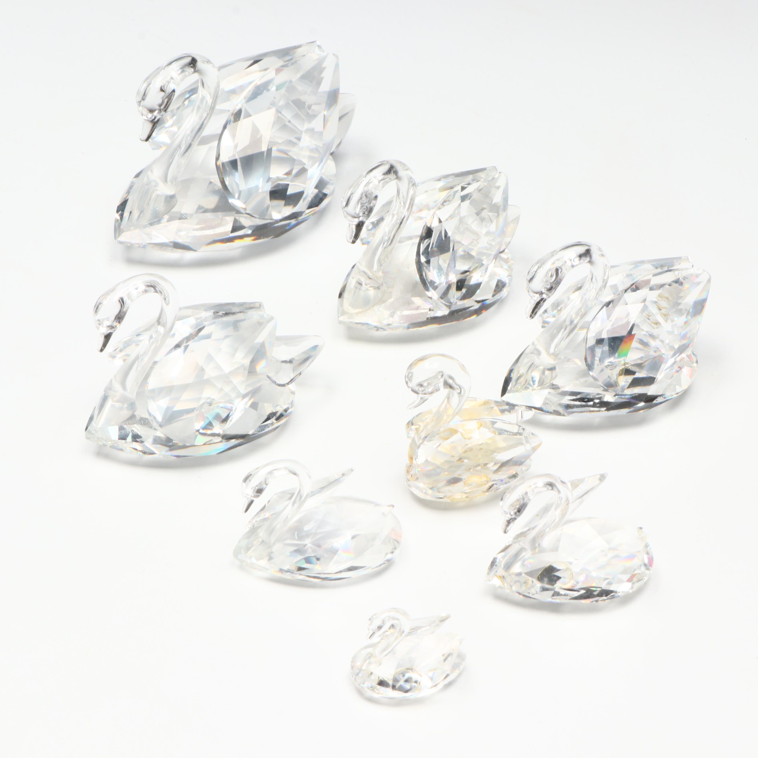 Swarovski Crystal Figurines and Pin with Murano Glass Birds