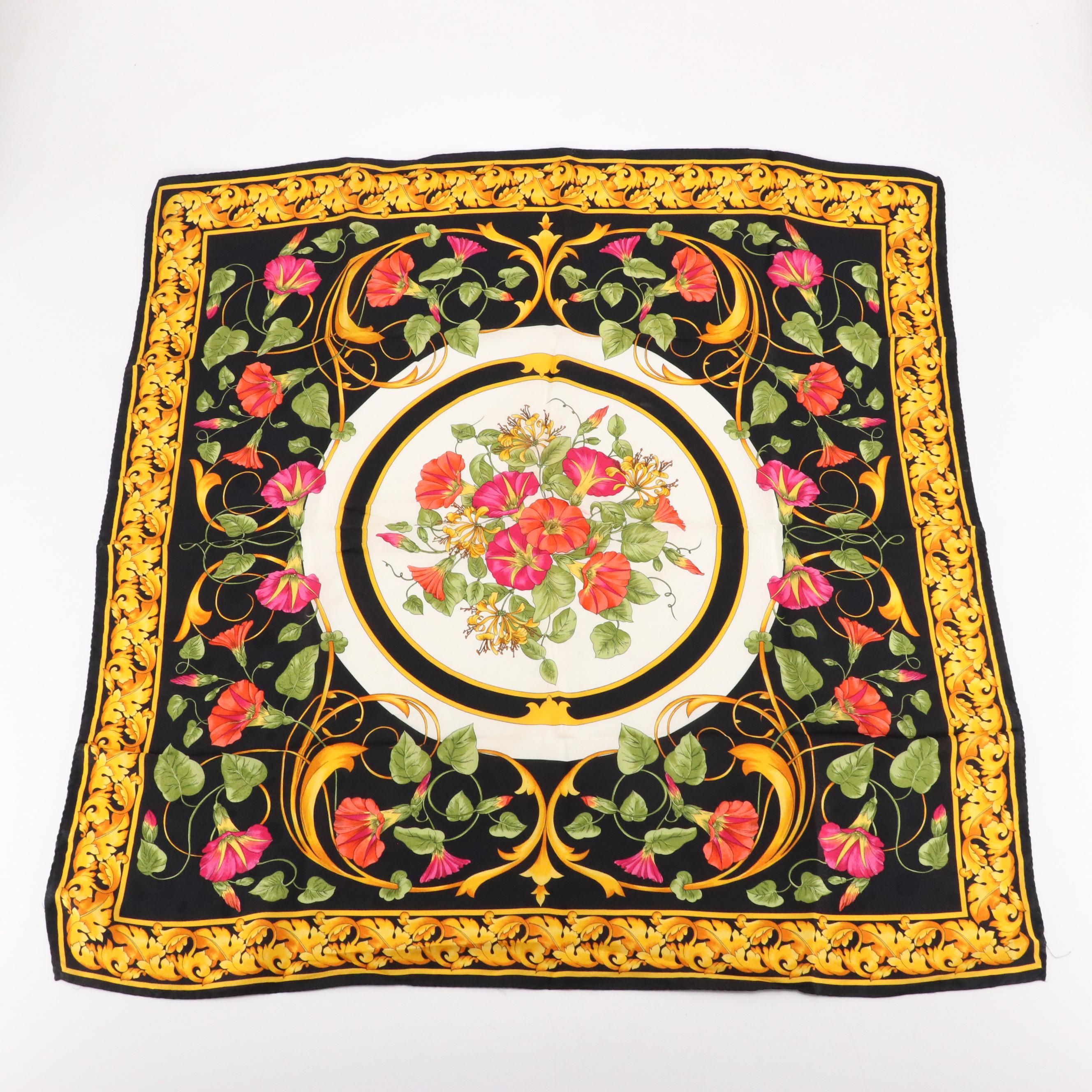 Eximious Of London Floral Silk Scarf and J. Tiras Embellished Minaudière