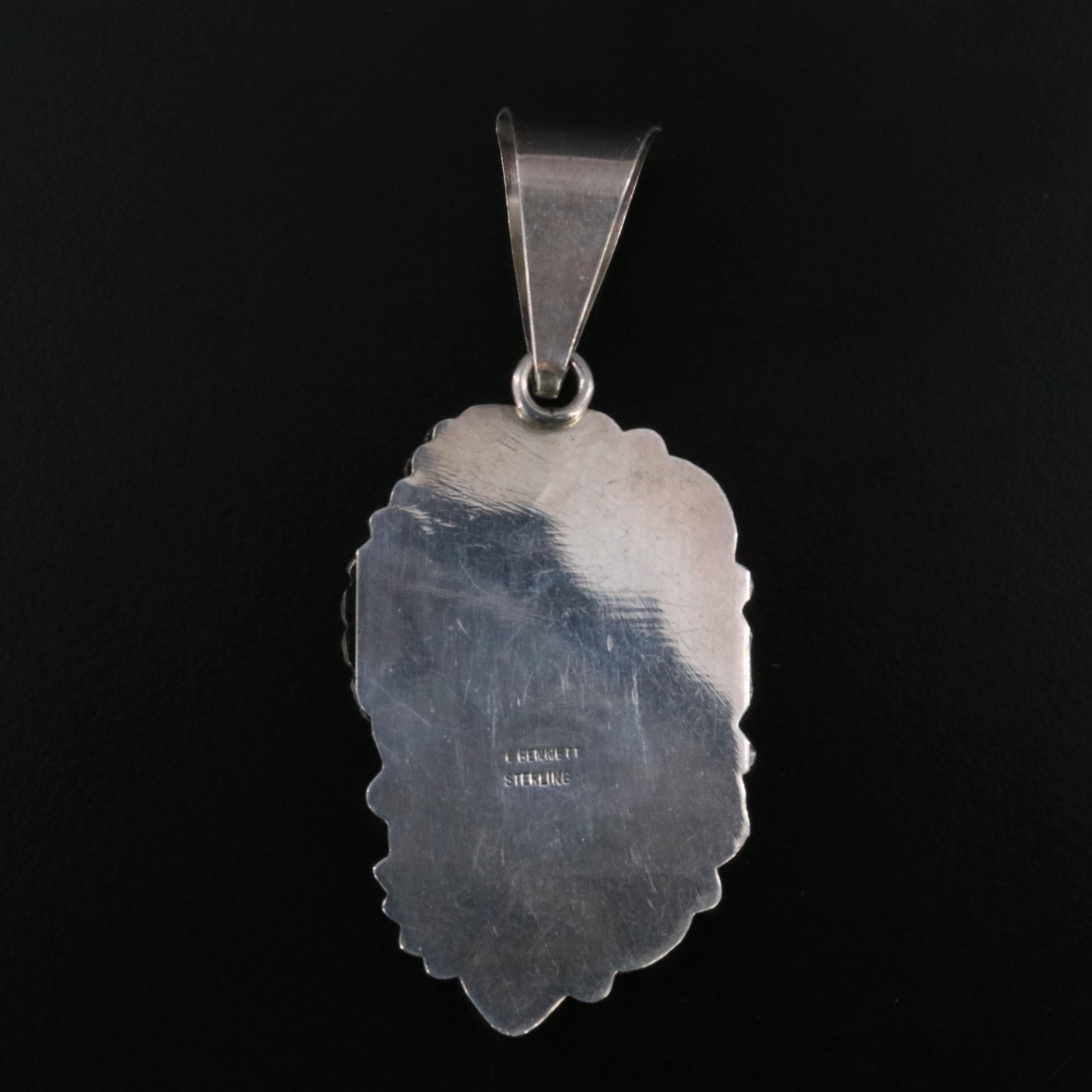 Lee Bennett Navajo Diné Sterling Turquoise and Gemstone Pendant