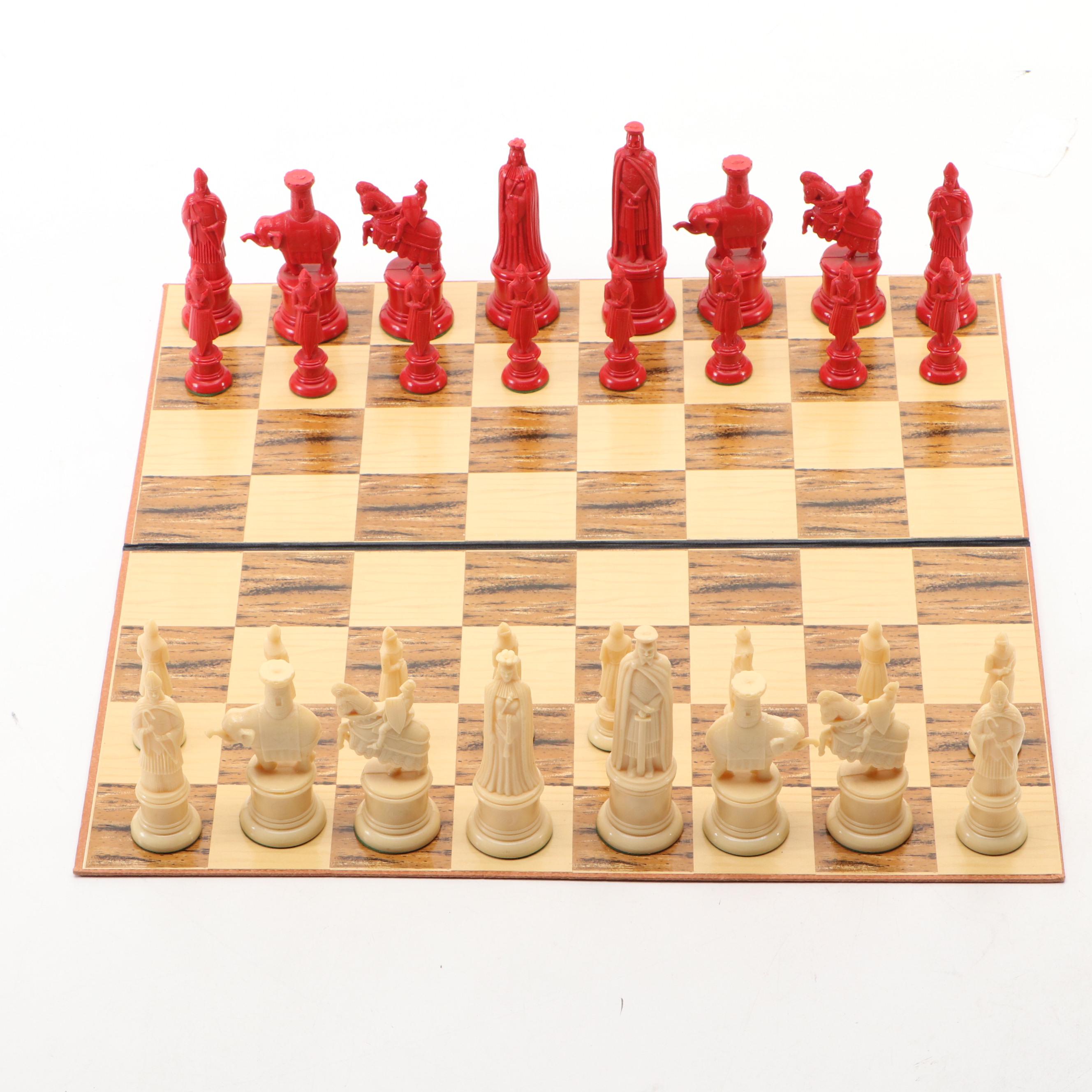 Kingsway Florentine "Century Figure" Chess Set, Mid-20th C.