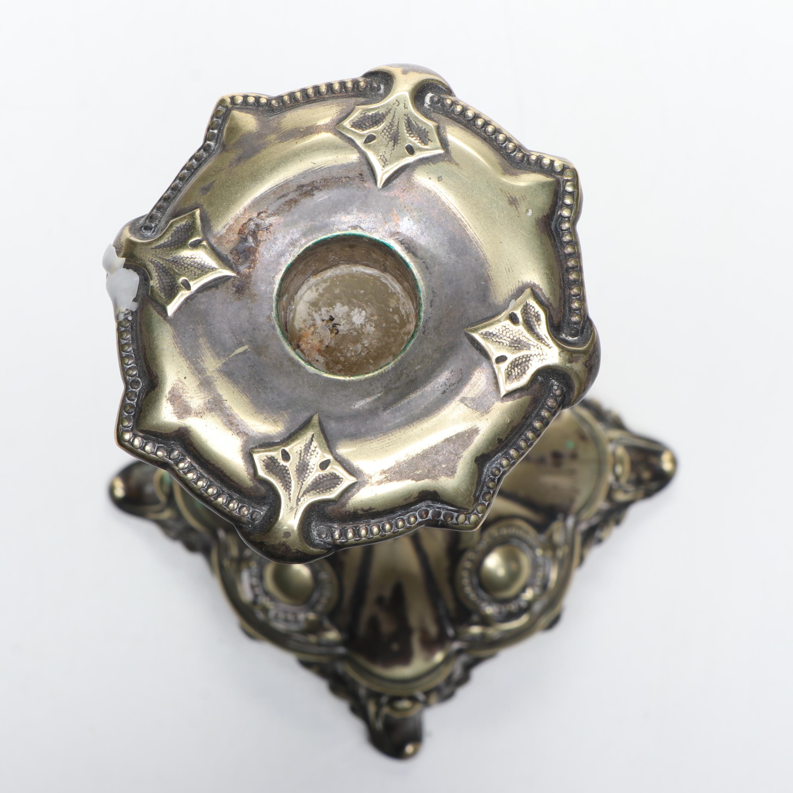 Continental European Baroque Style Silver Plate Candlesticks, 19th Century