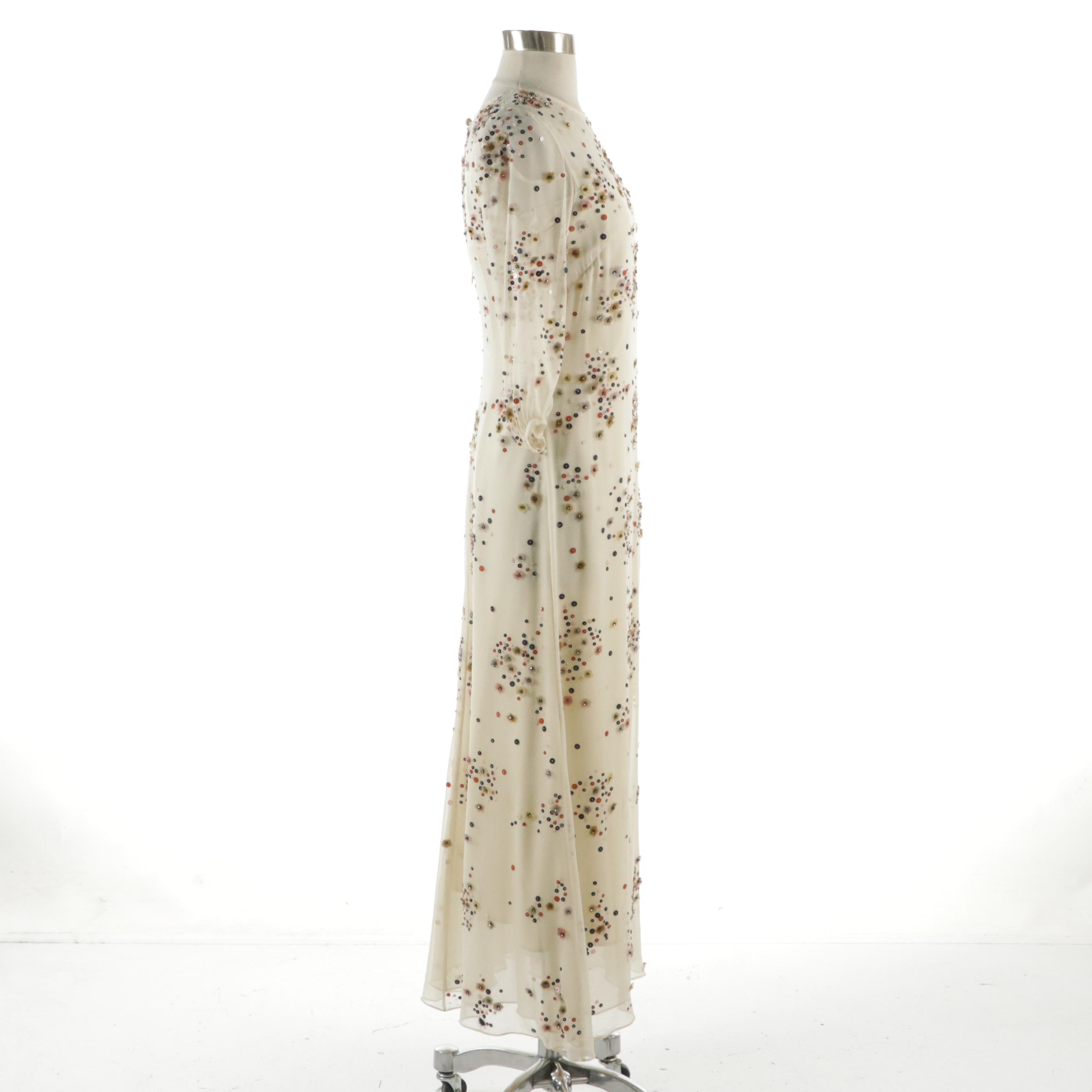 Lela Rose Sequin and Rhinestone Embellished Gown