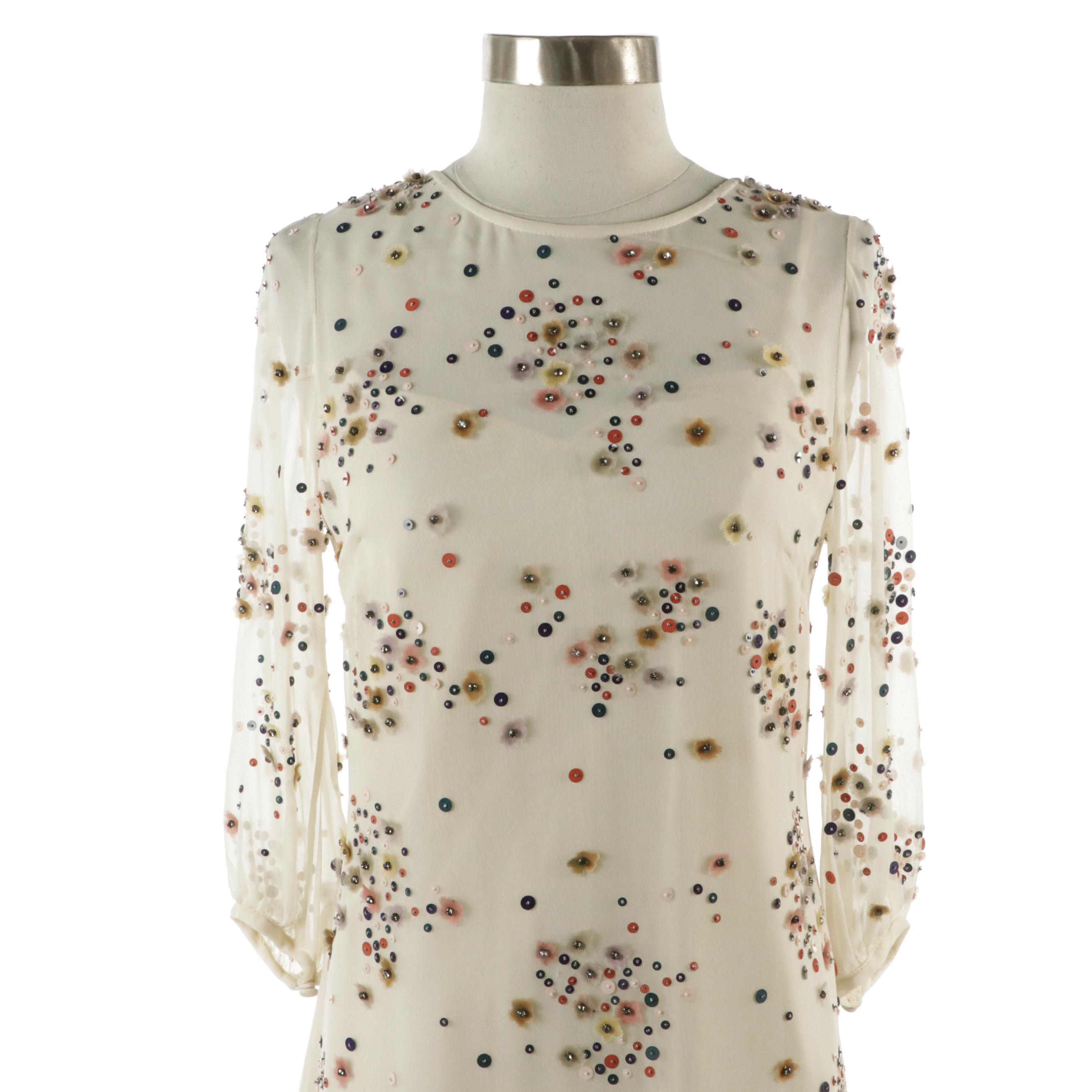 Lela Rose Sequin and Rhinestone Embellished Gown