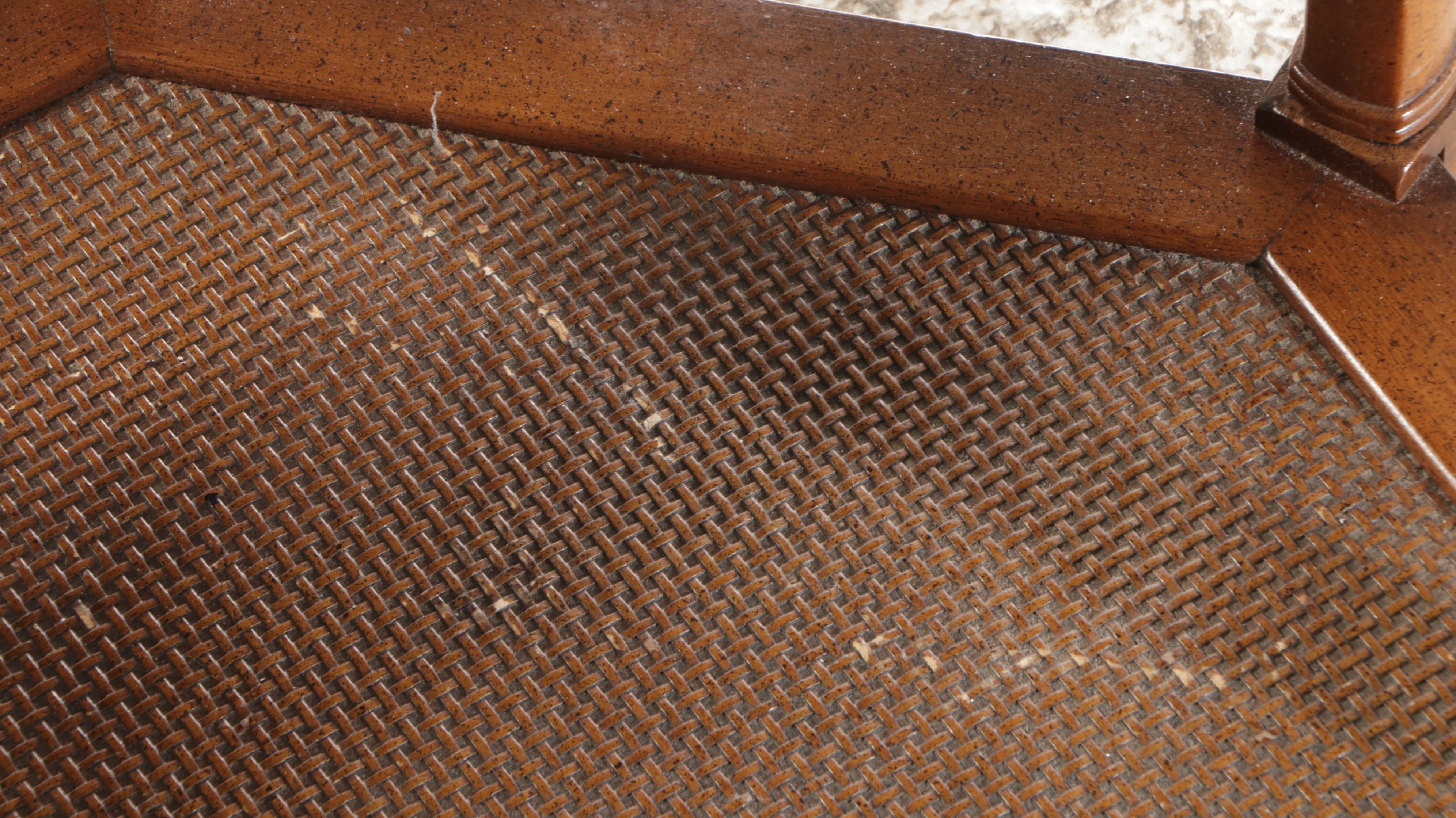 Octagonal Glass-Top Wood Coffee Table, Late 20th Century
