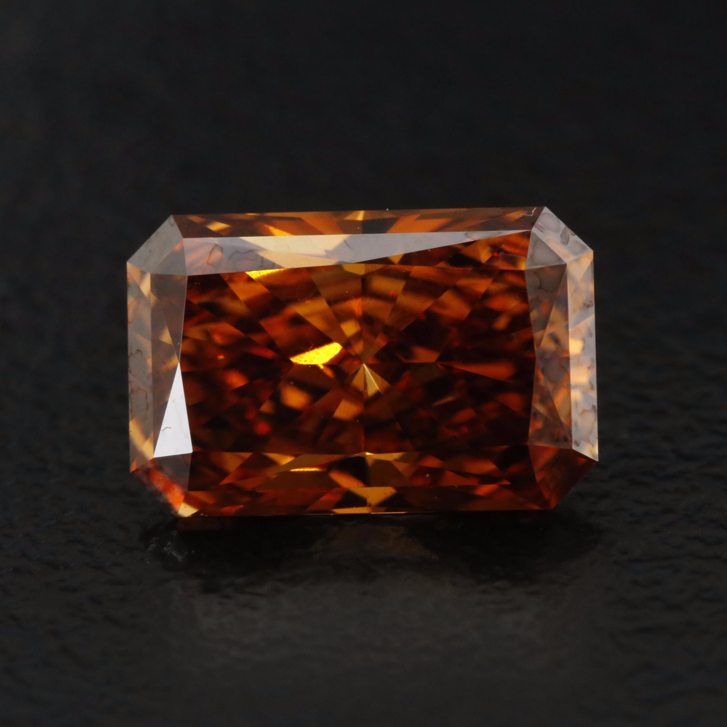 Loose 2.09 CT Fancy Deep Orange Lab Grown Diamond with IGI Report