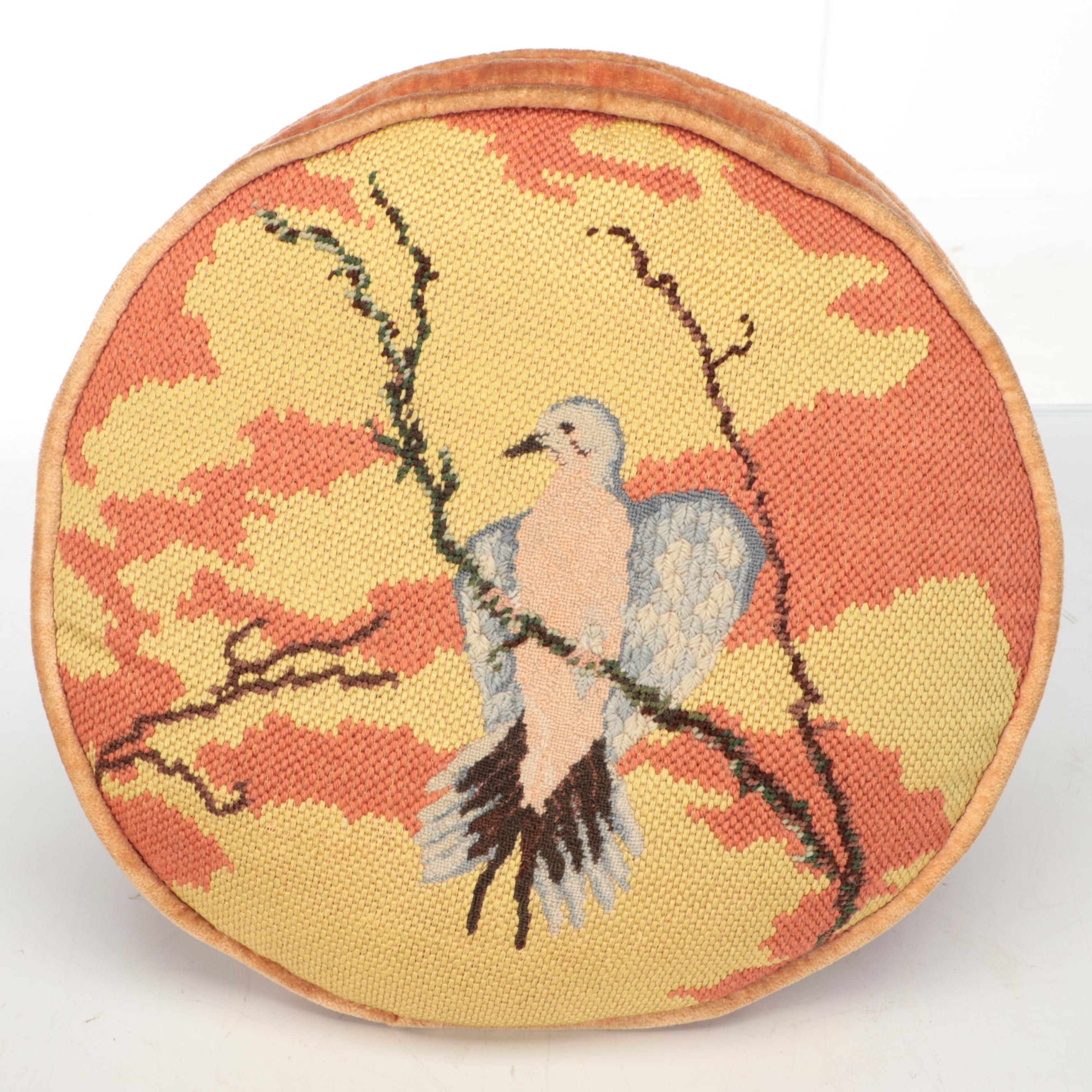 Hand-Stitched Bargello, Birds, Dogs & Turtle Needlepoint Pillows, Wall Panel