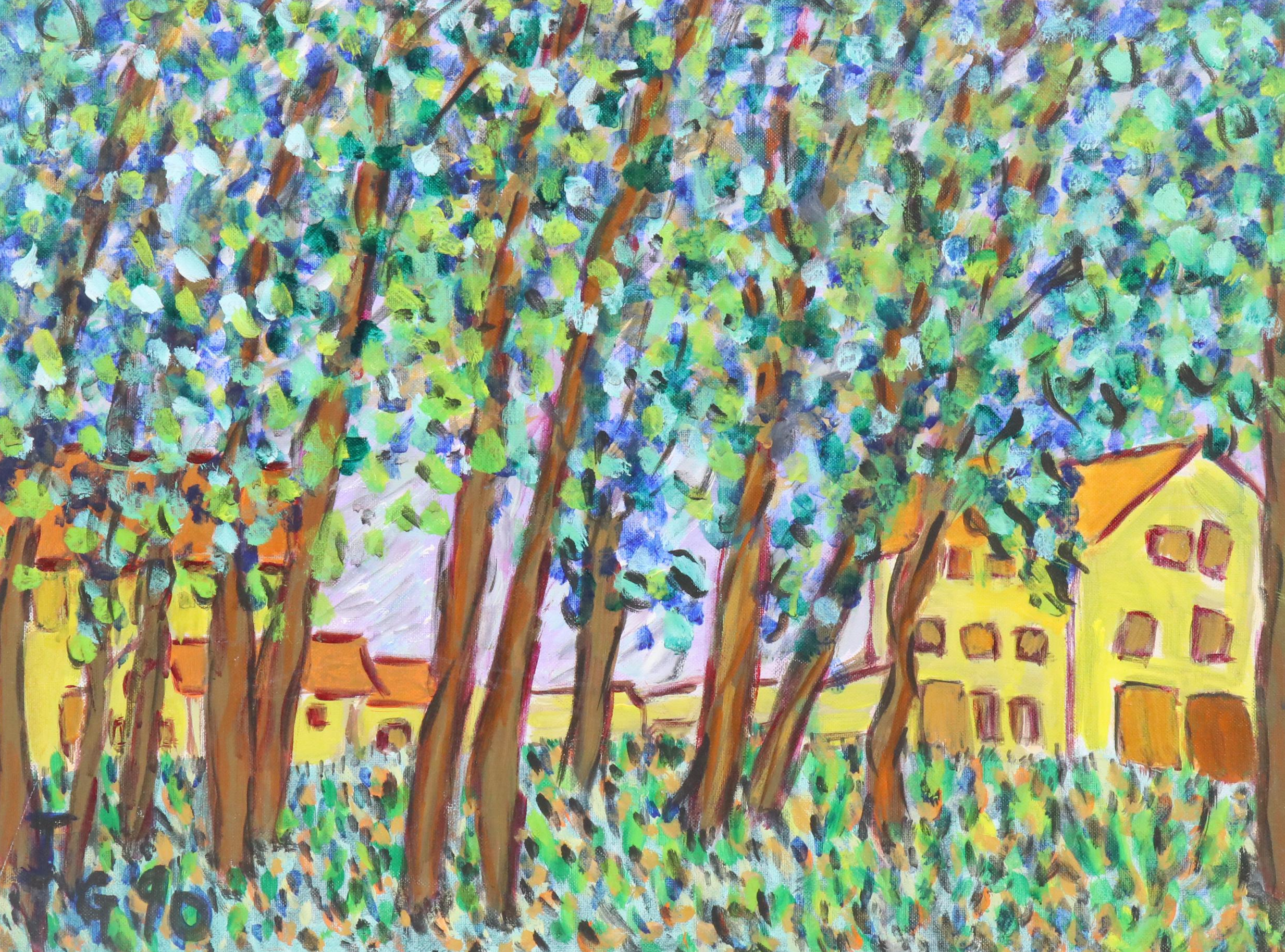 Janice Guttman Acrylic Painting "Nunnery in Brugge, Belgium, 1984," 1990