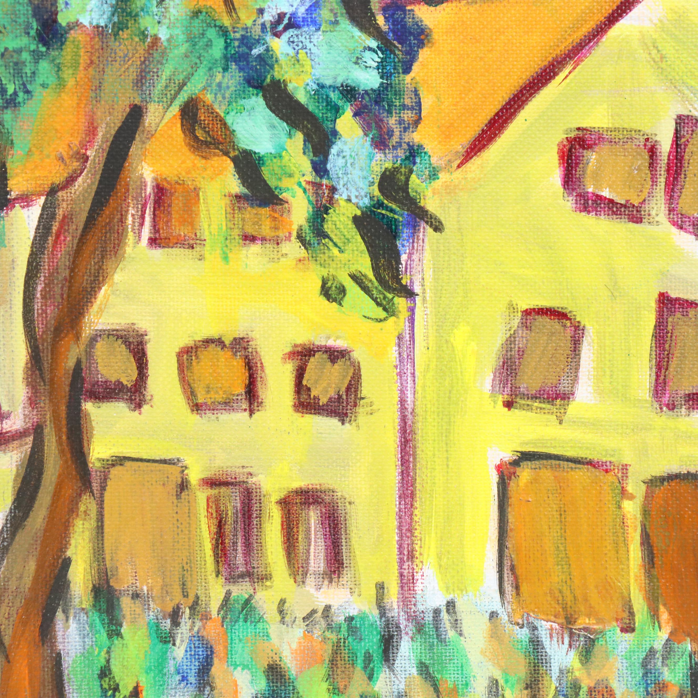 Janice Guttman Acrylic Painting "Nunnery in Brugge, Belgium, 1984," 1990