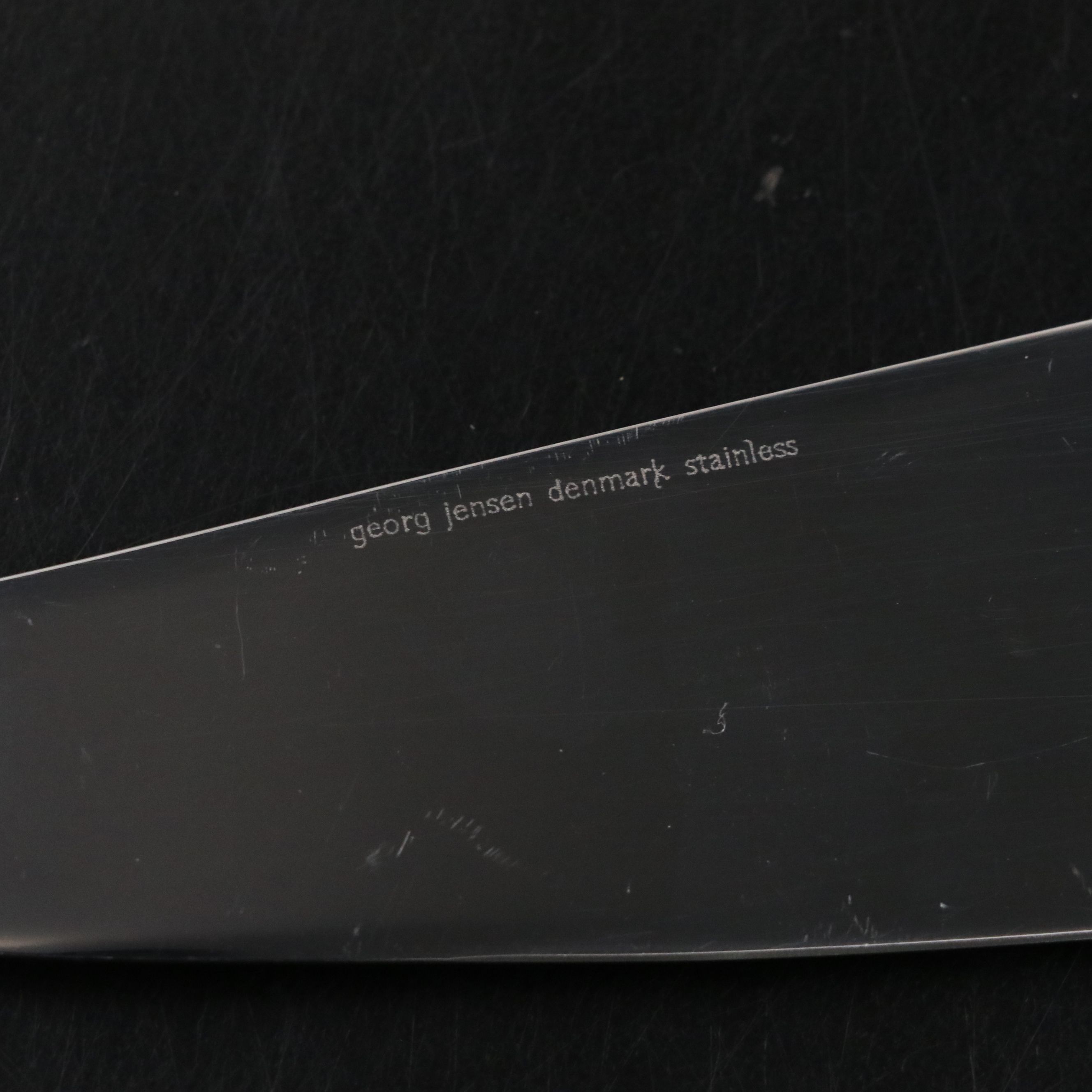 Georg Jensen "Beaded" Stainless Steel and Sterling Handled Cake Knife