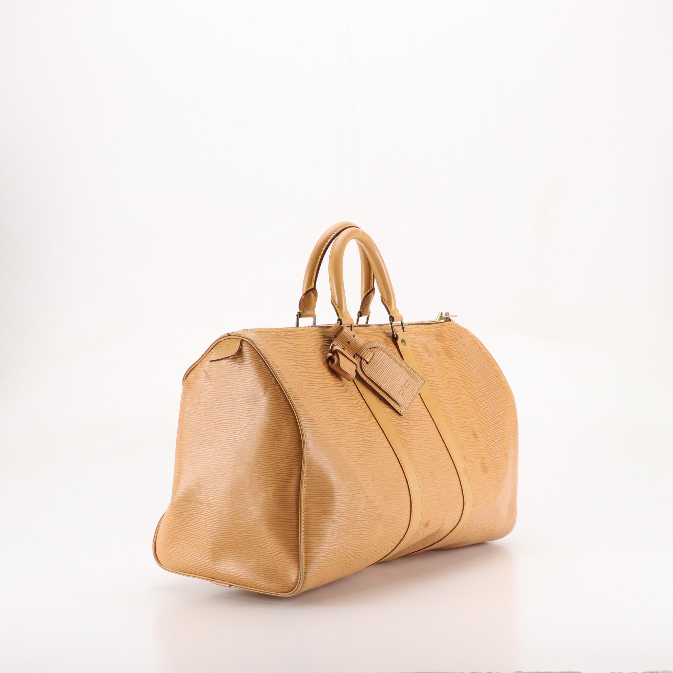 Louis Vuitton Keepall 45 Duffle Bag in Yellow Epi Leather