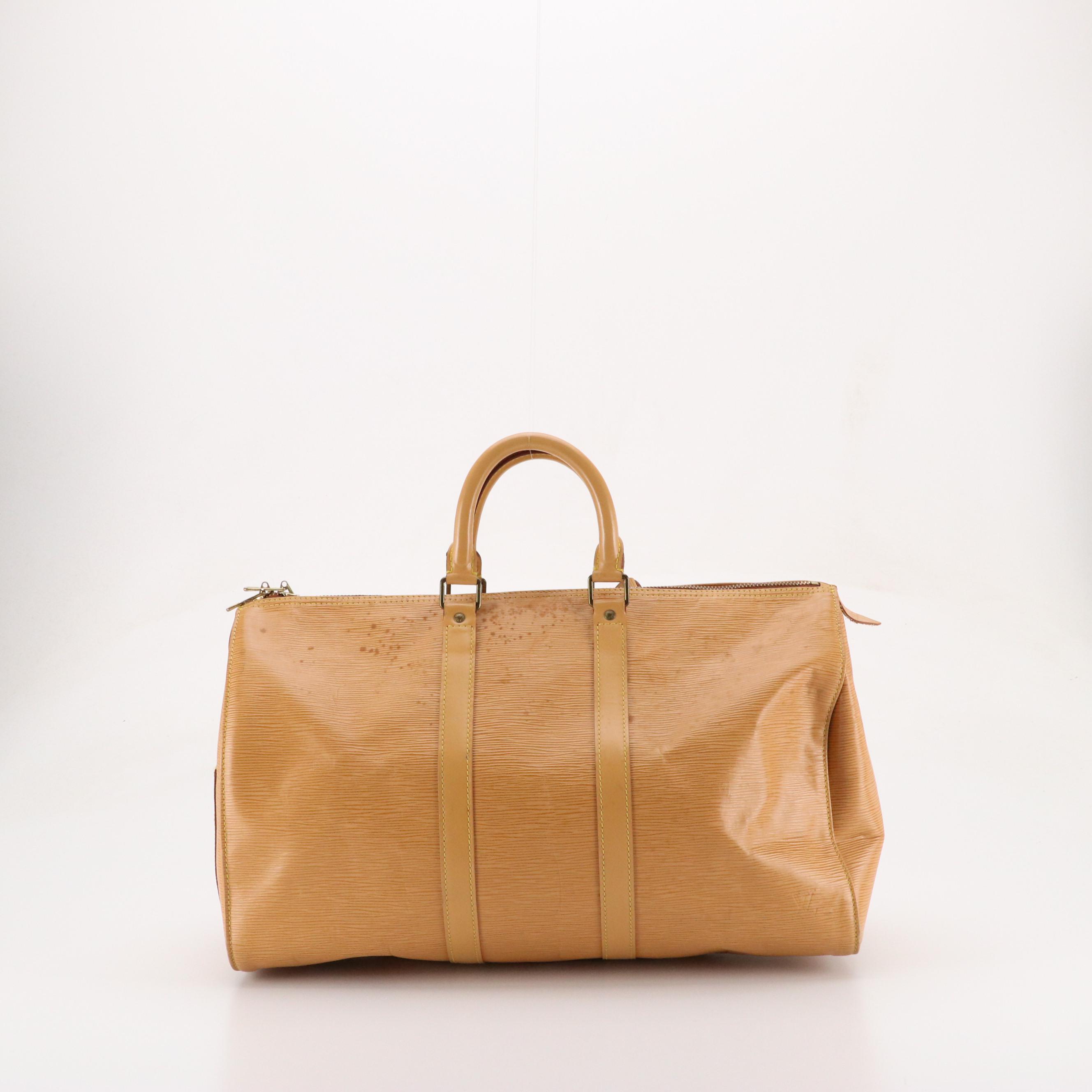 Louis Vuitton Keepall 45 Duffle Bag in Yellow Epi Leather