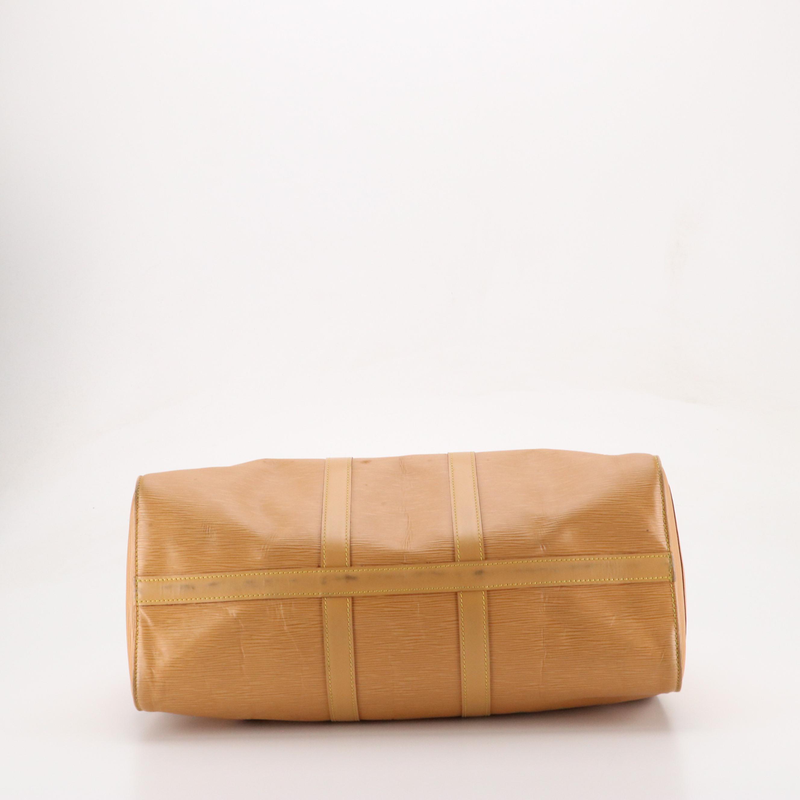 Louis Vuitton Keepall 45 Duffle Bag in Yellow Epi Leather