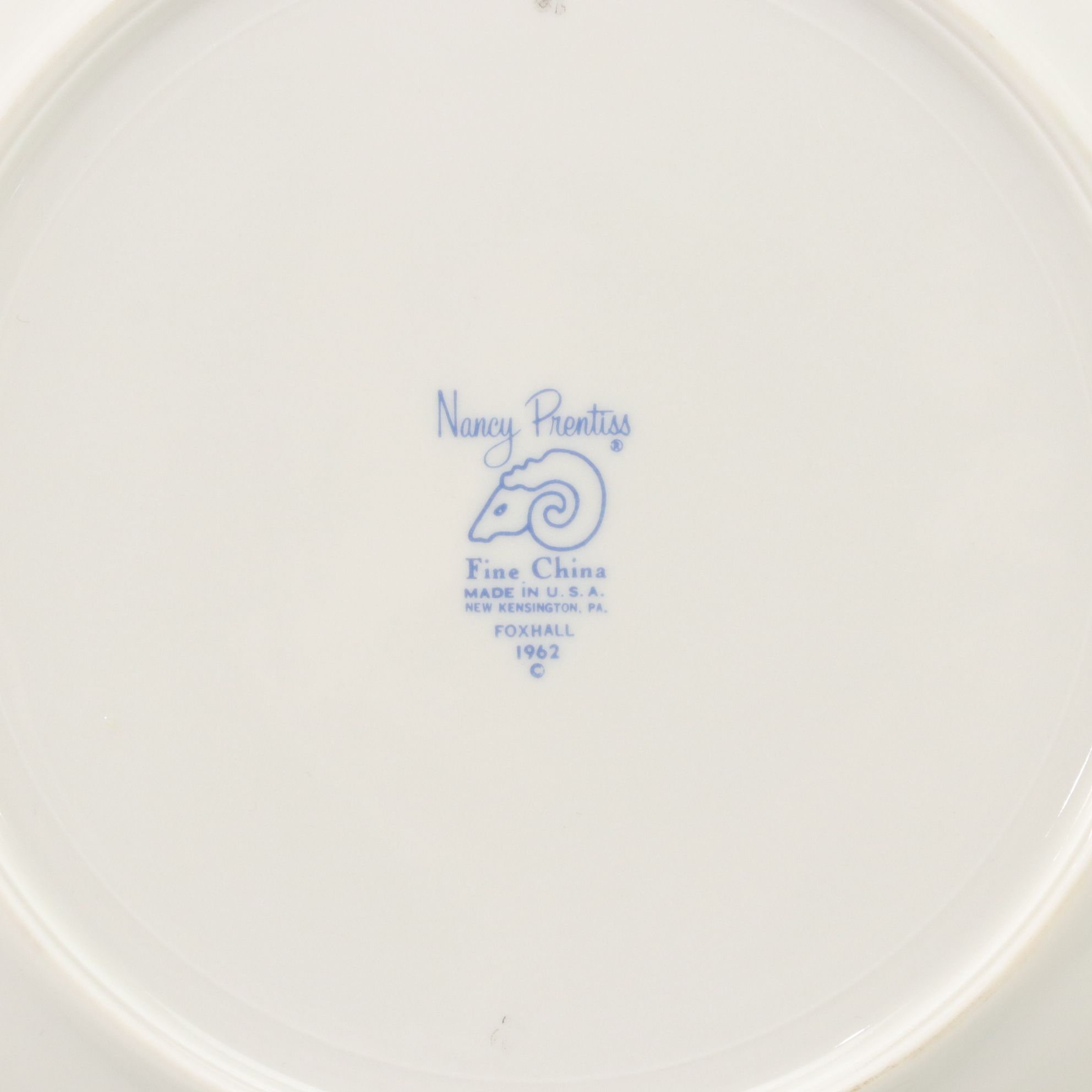 Nancy Prentiss "Foxhall" Platinum Trim Porcelain Dinnerware Set for Six