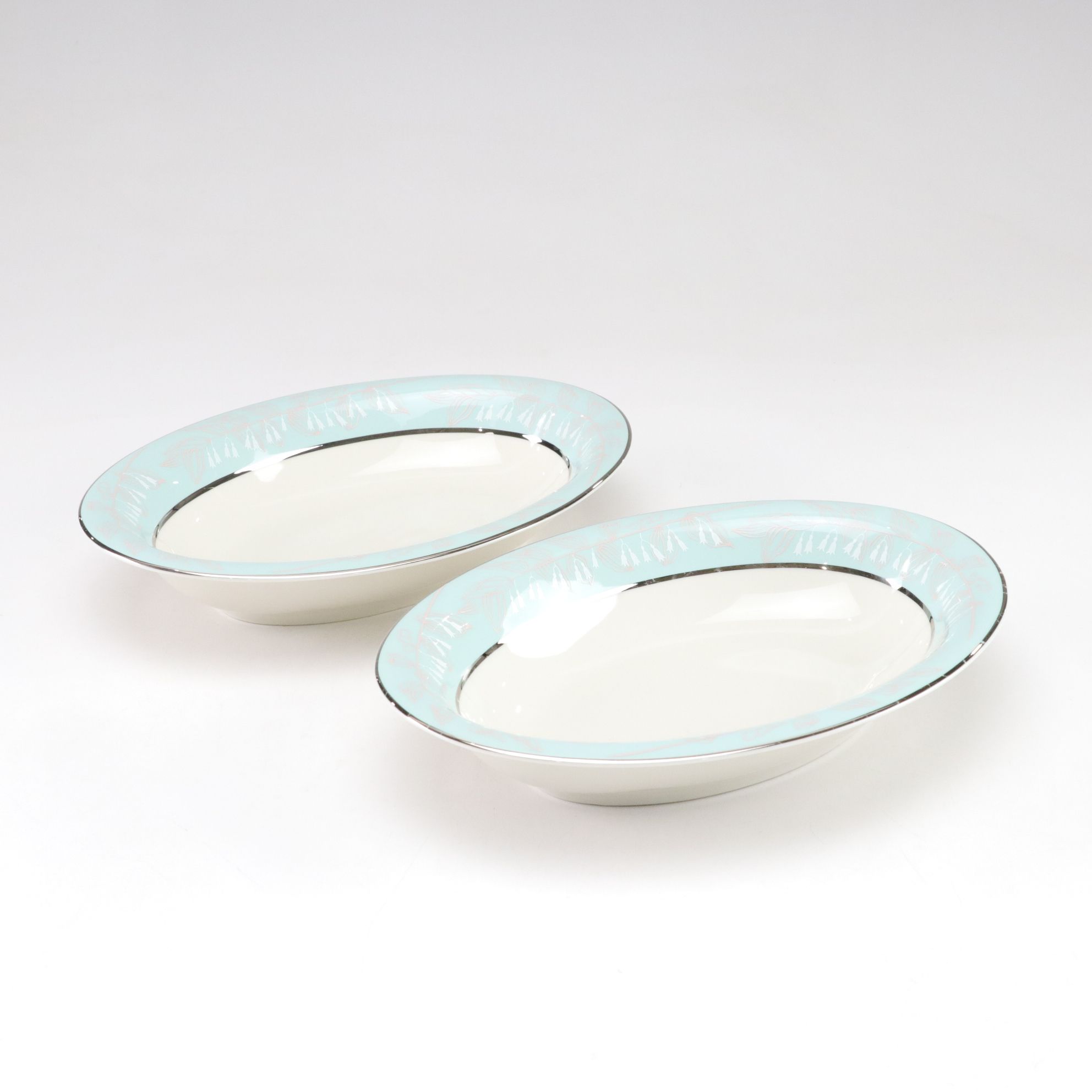 Nancy Prentiss "Foxhall" Platinum Trim Porcelain Dinnerware Set for Six