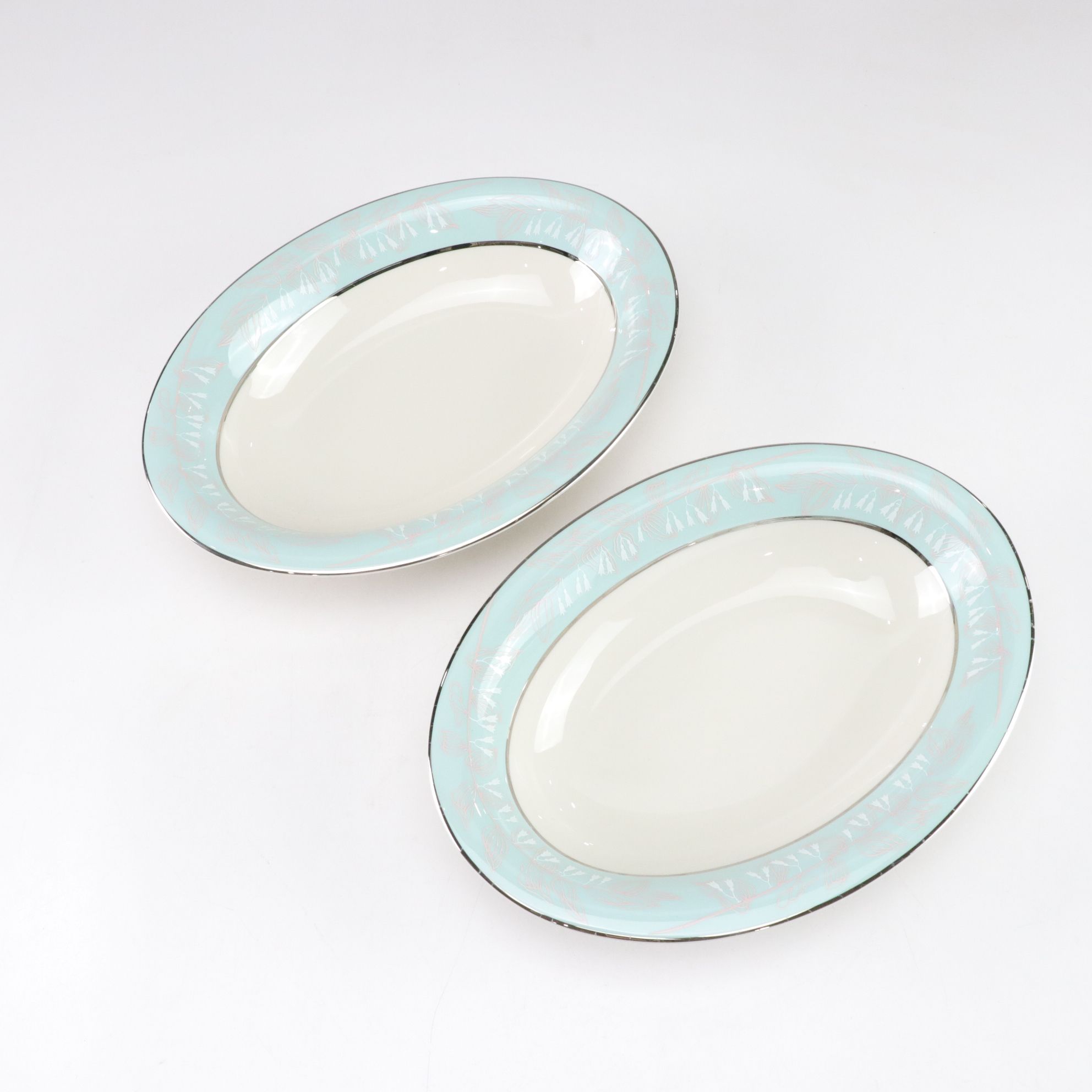 Nancy Prentiss "Foxhall" Platinum Trim Porcelain Dinnerware Set for Six