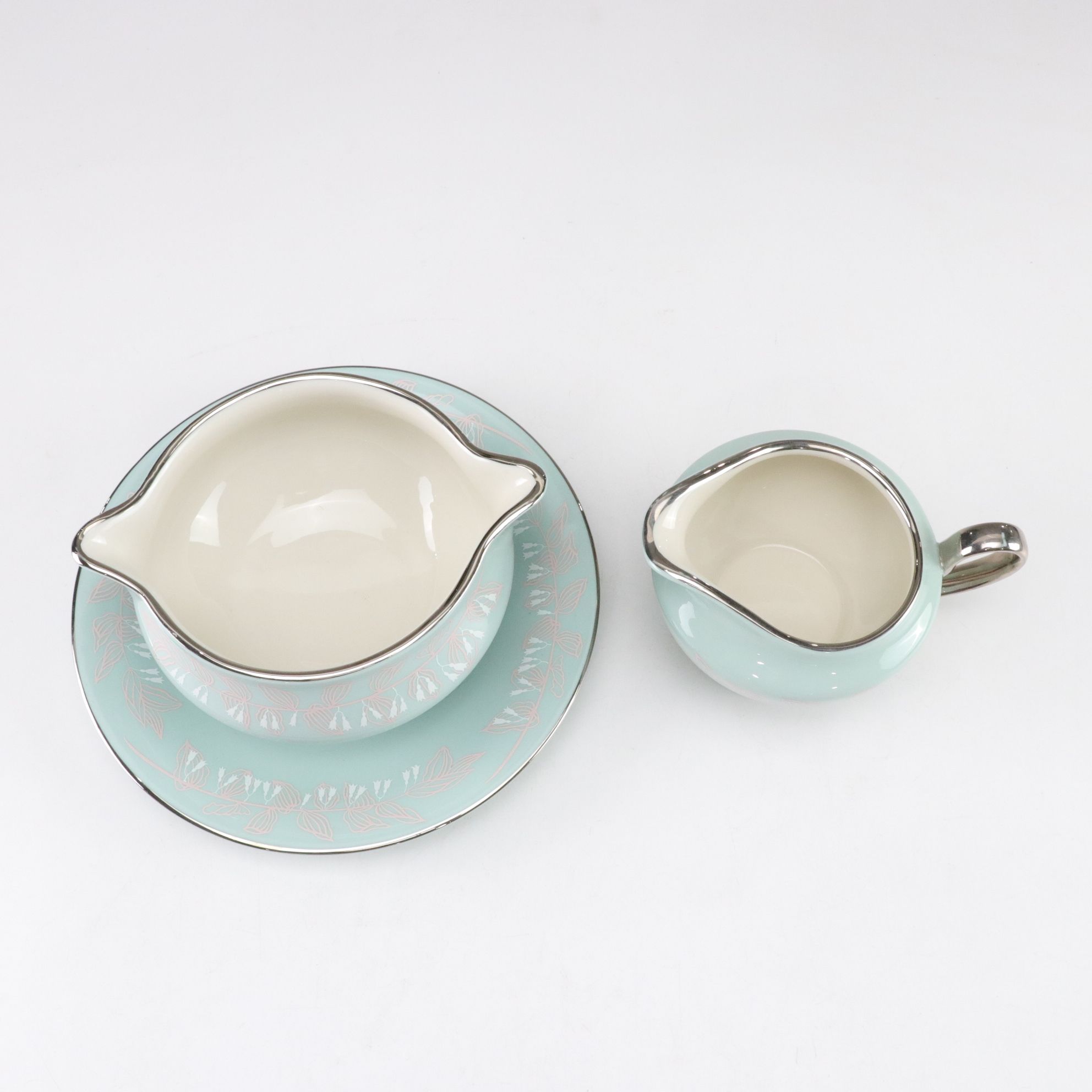 Nancy Prentiss "Foxhall" Platinum Trim Porcelain Dinnerware Set for Six