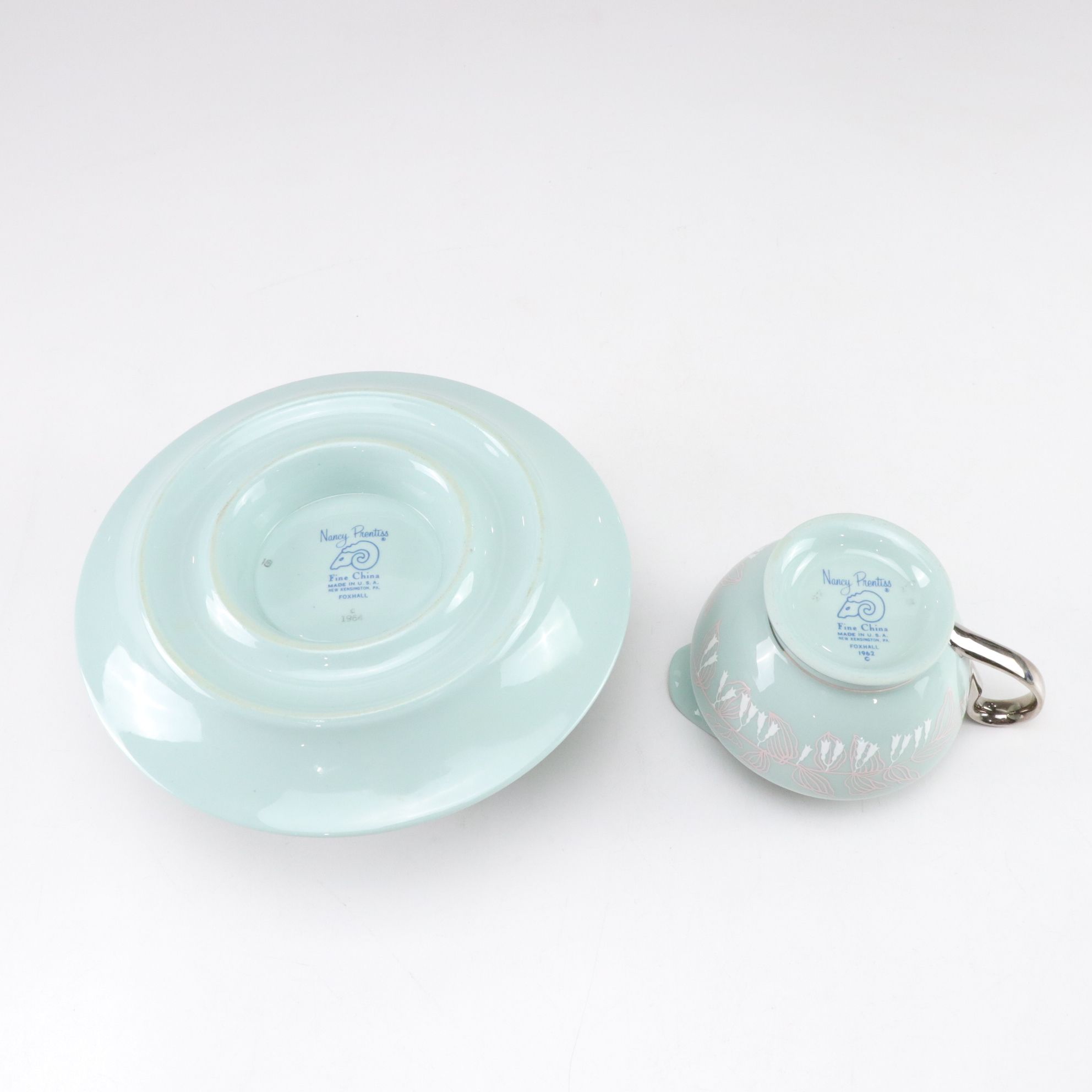 Nancy Prentiss "Foxhall" Platinum Trim Porcelain Dinnerware Set for Six