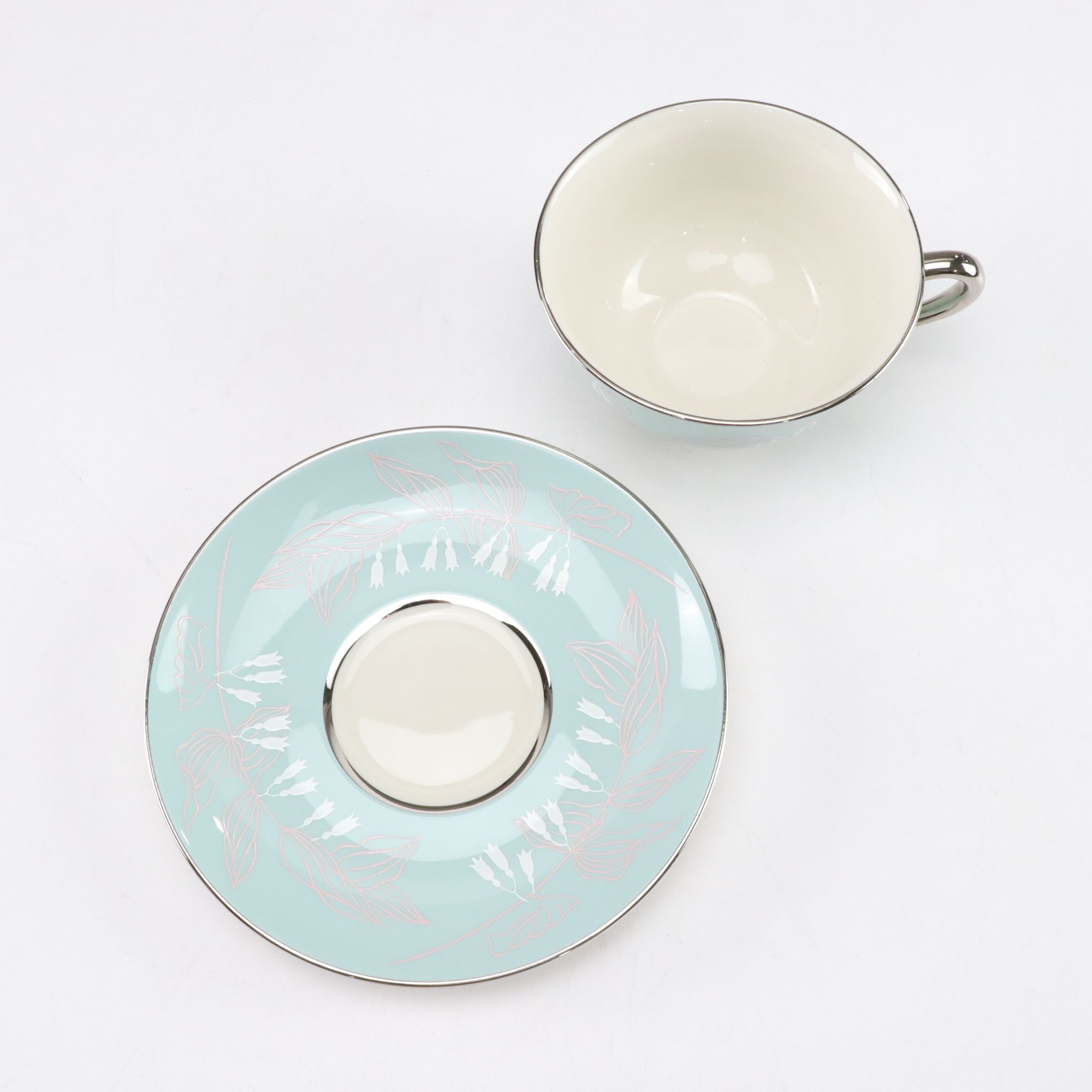 Nancy Prentiss "Foxhall" Platinum Trim Porcelain Dinnerware Set for Six