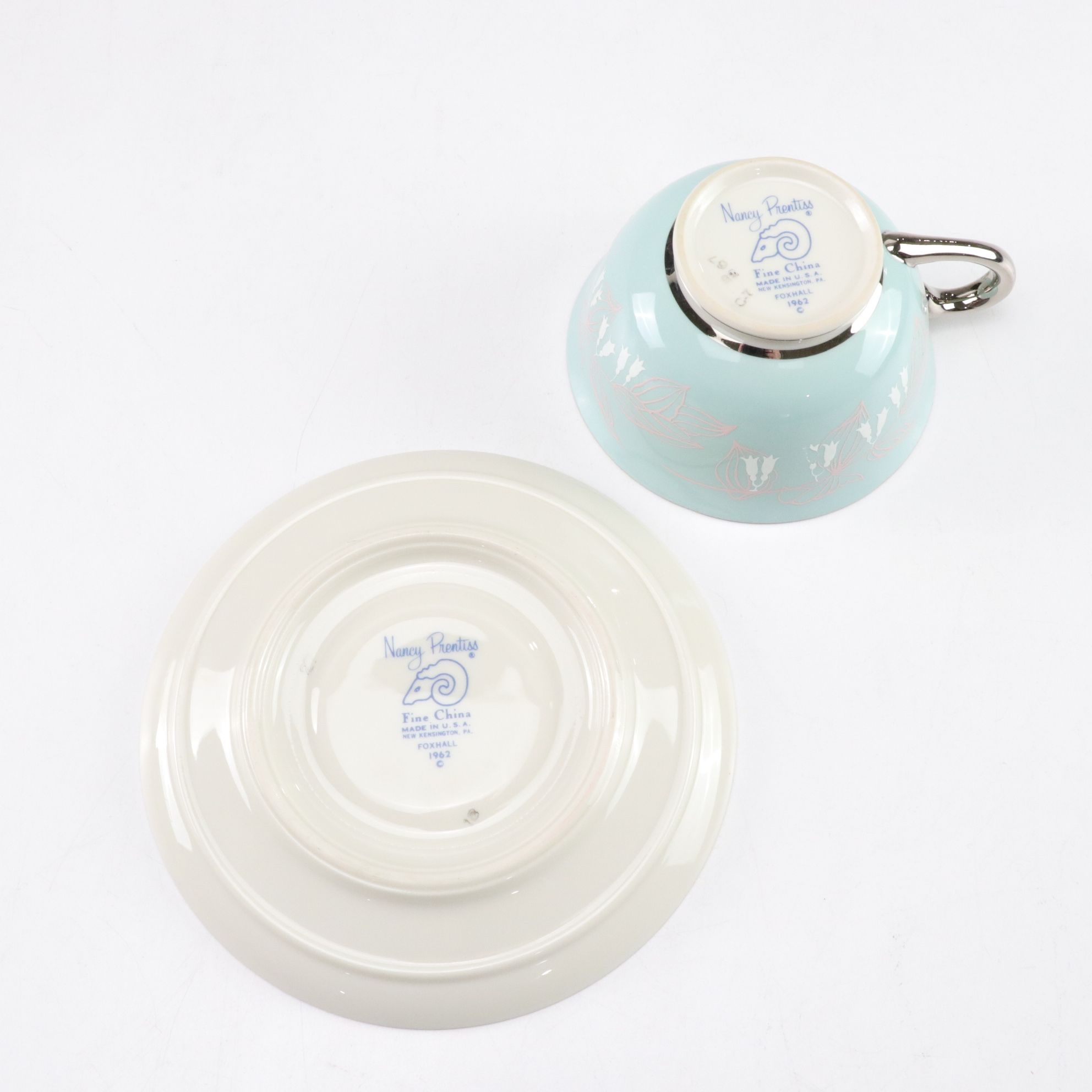 Nancy Prentiss "Foxhall" Platinum Trim Porcelain Dinnerware Set for Six