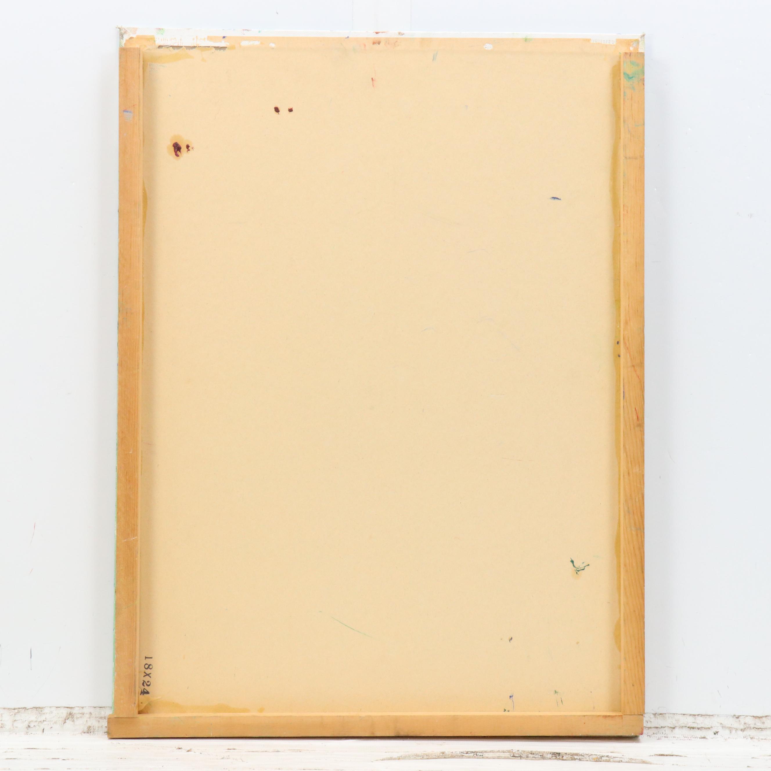 Janice Guttman Stylized Impasto Oil Painting with Flowers, 1992